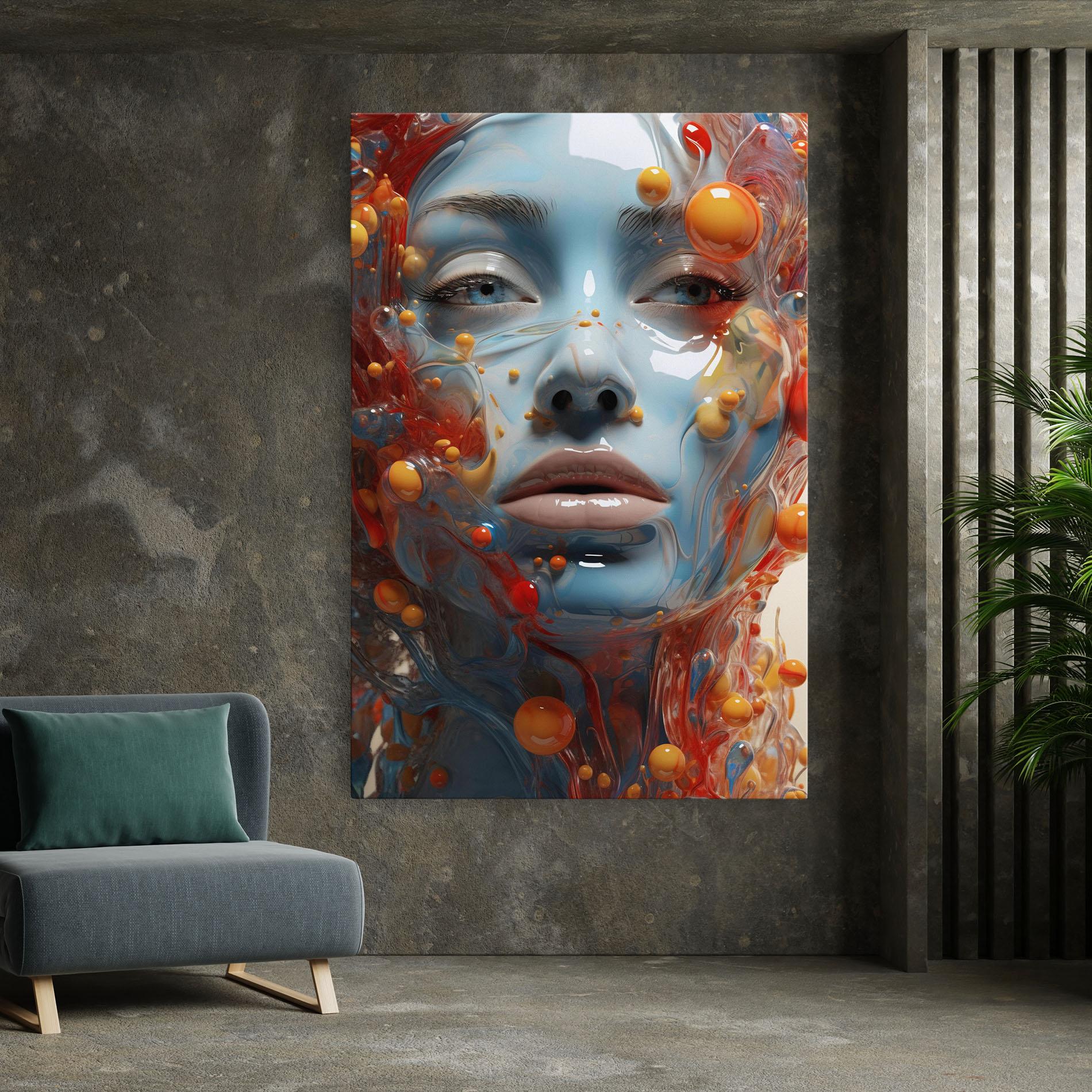 Картина на платно Pretty Blue Face mockup 7