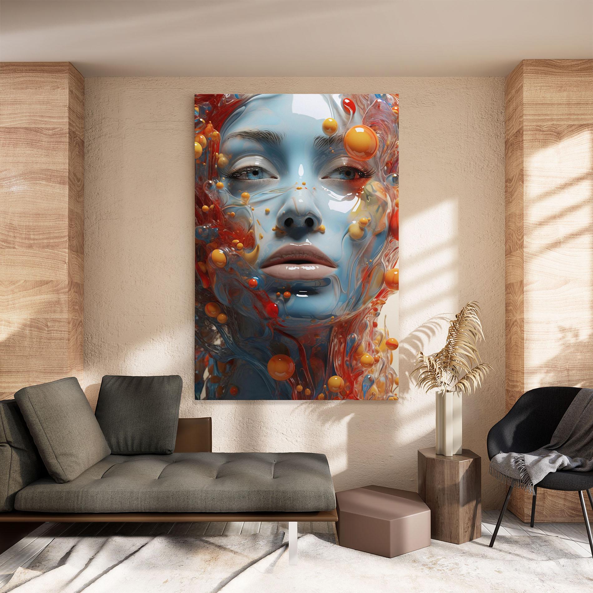 Картина на платно Pretty Blue Face mockup 8