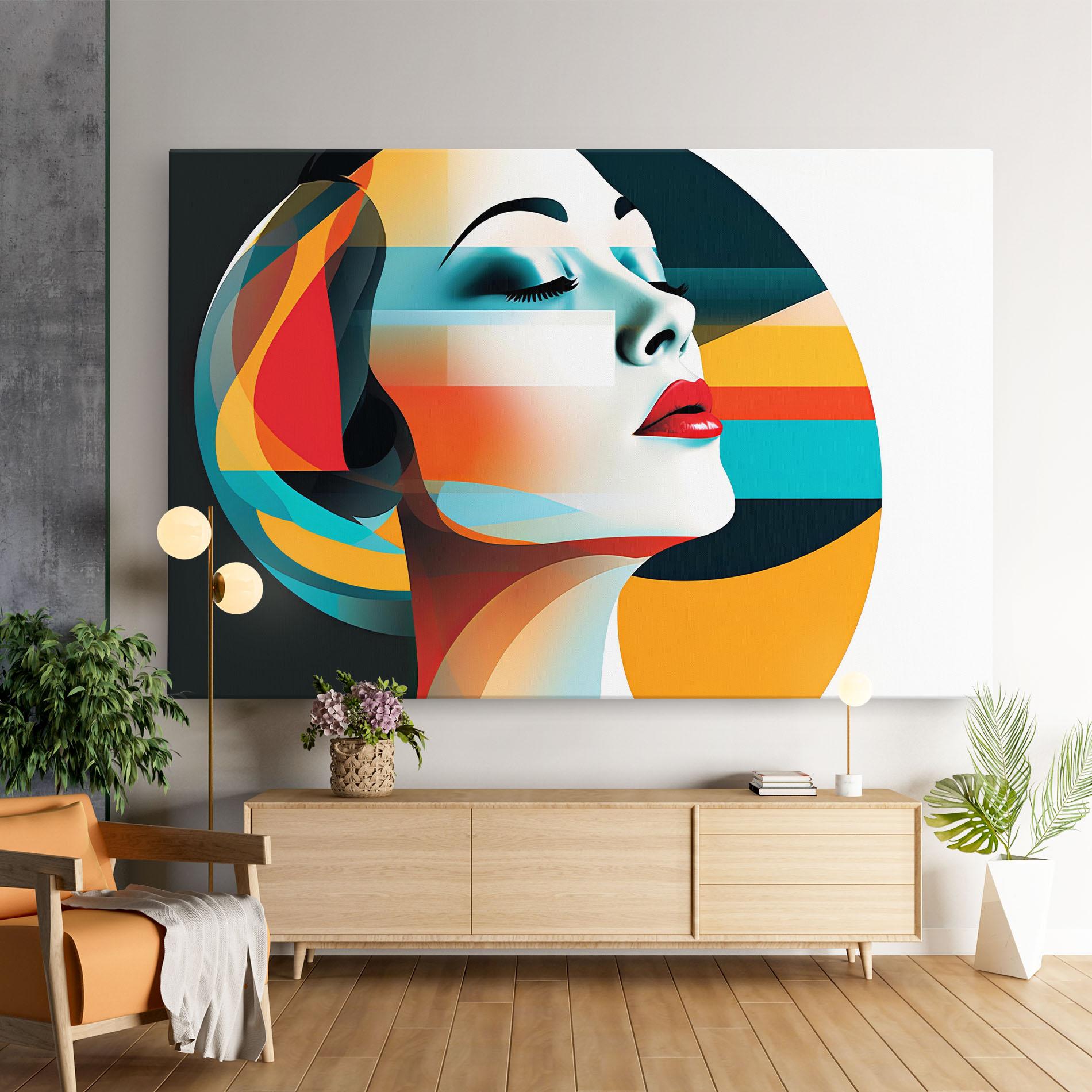 Картина на платно Blue Abstract Makeup mockup 9