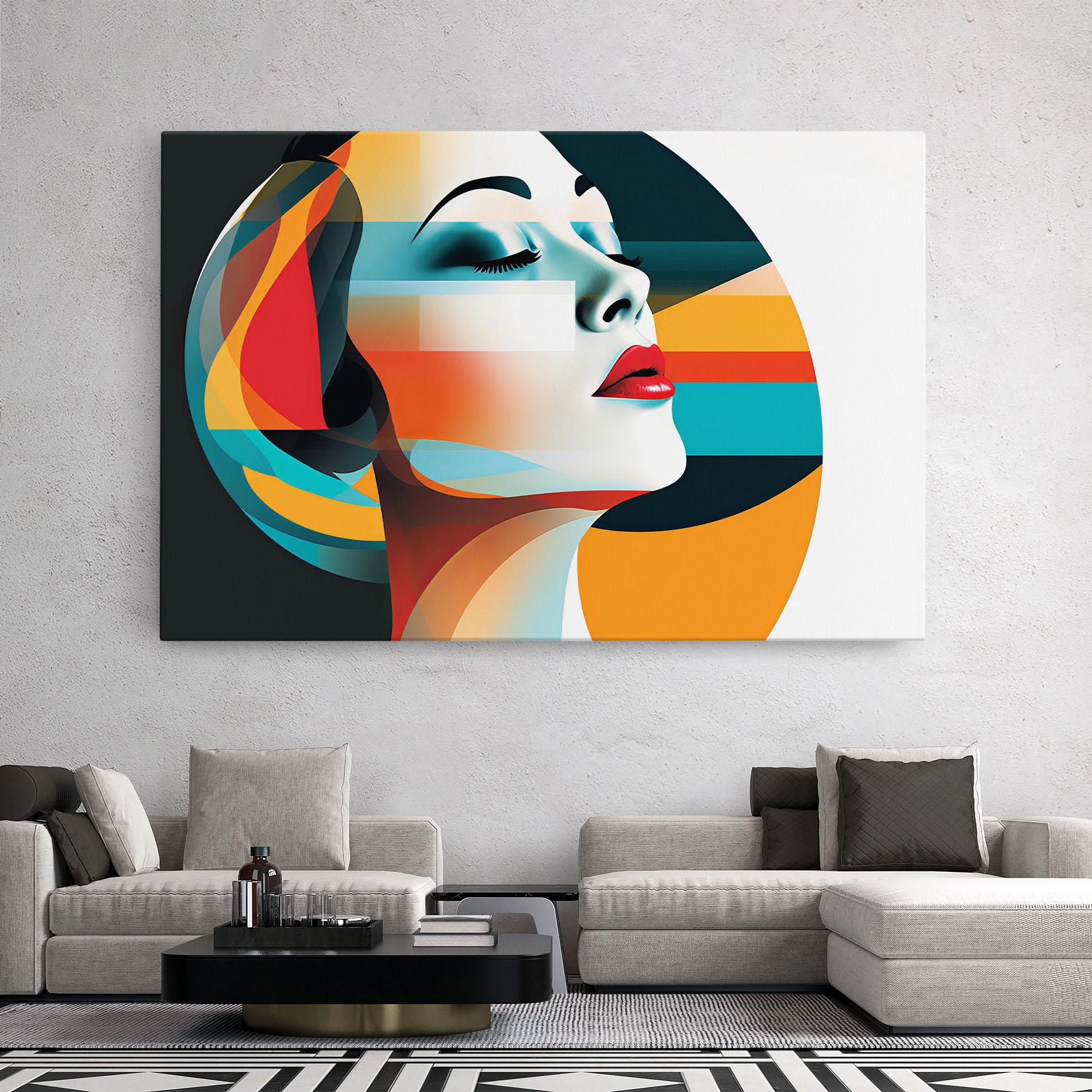 Картина на платно Blue Abstract Makeup mockup 2