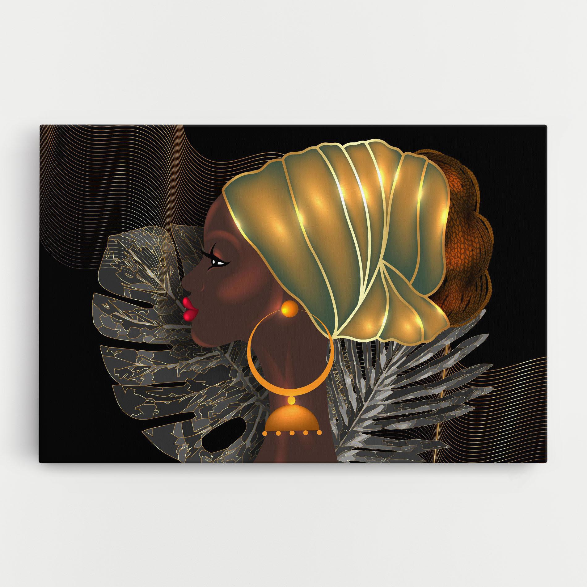 Картина на платно African Gold Leaf mockup 0