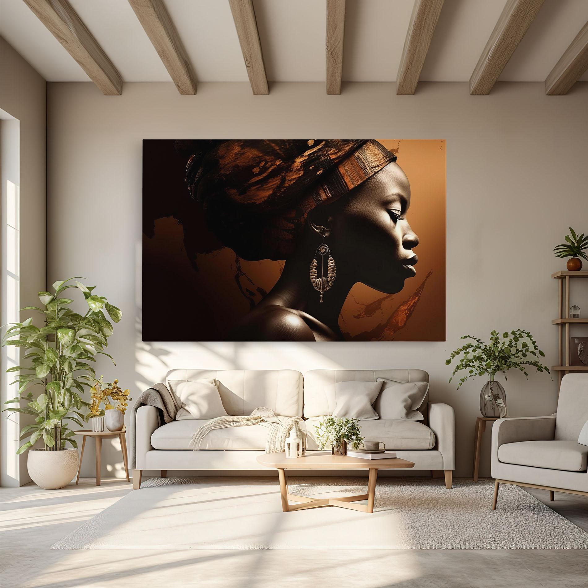 Картина на платно Interesting African Earrings mockup 6