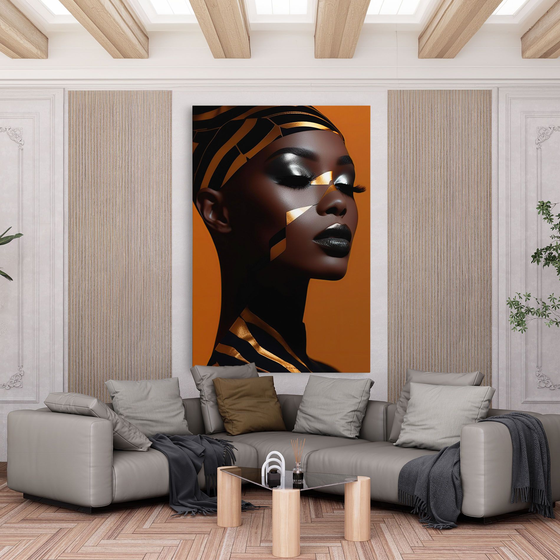 African Woman On Orange mockup 6