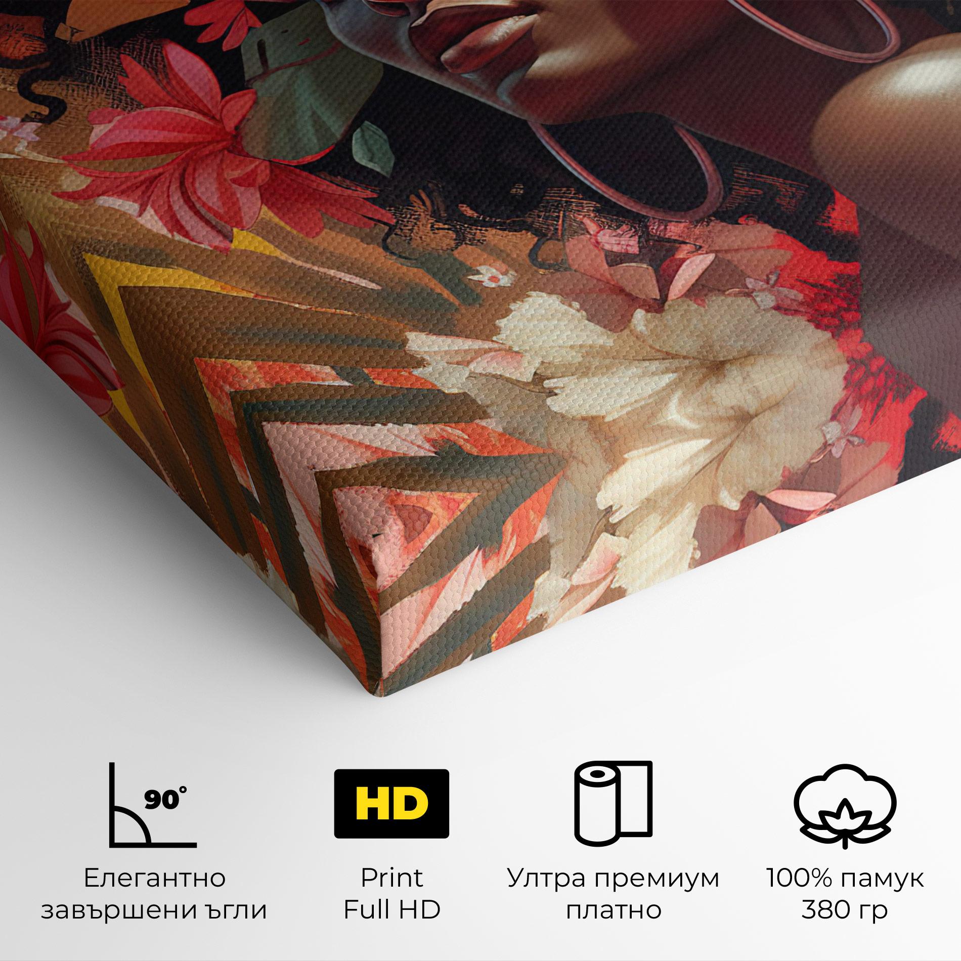 Картина на платно African Flower Woman mockup 4