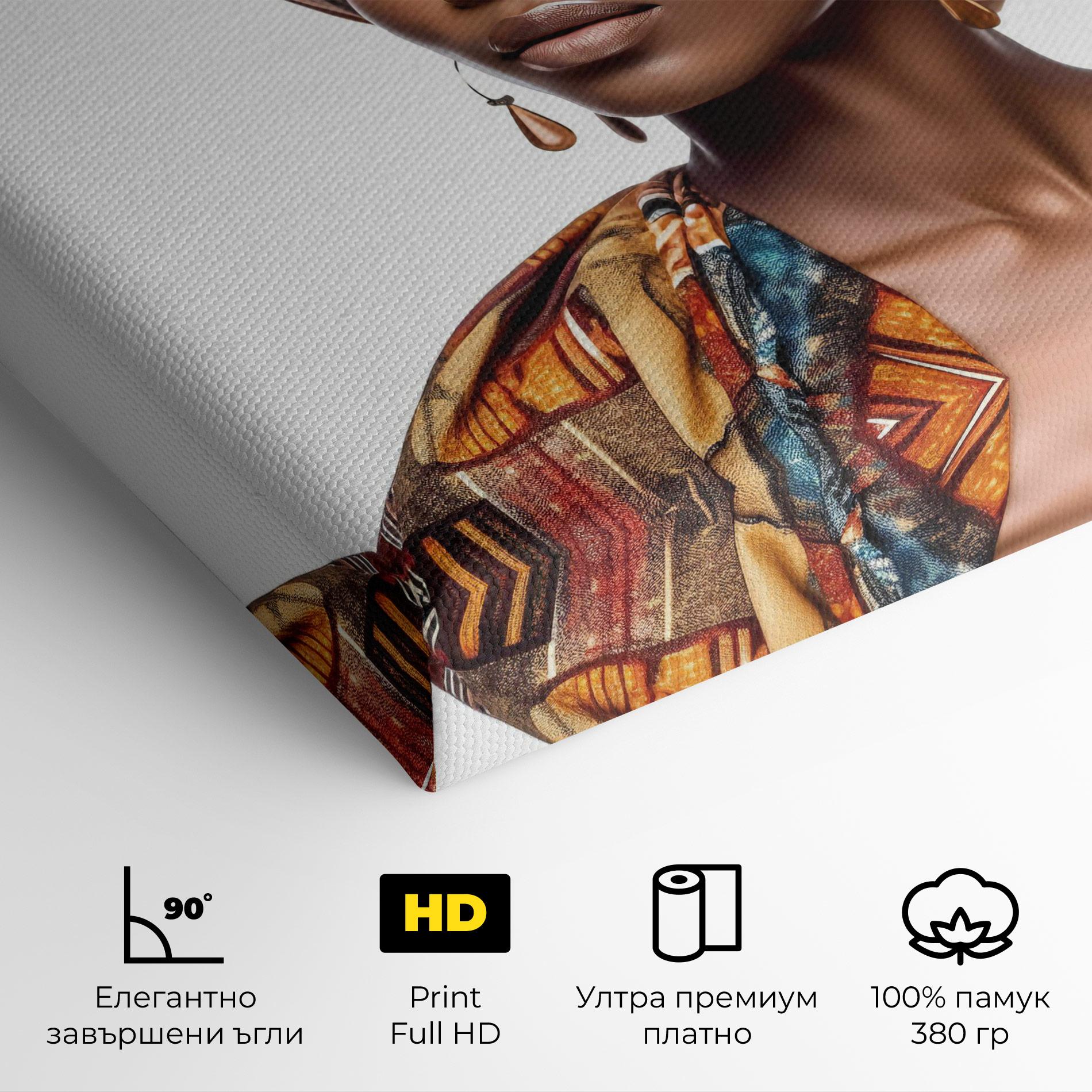 Картина на платно African Woman Turban mockup 4