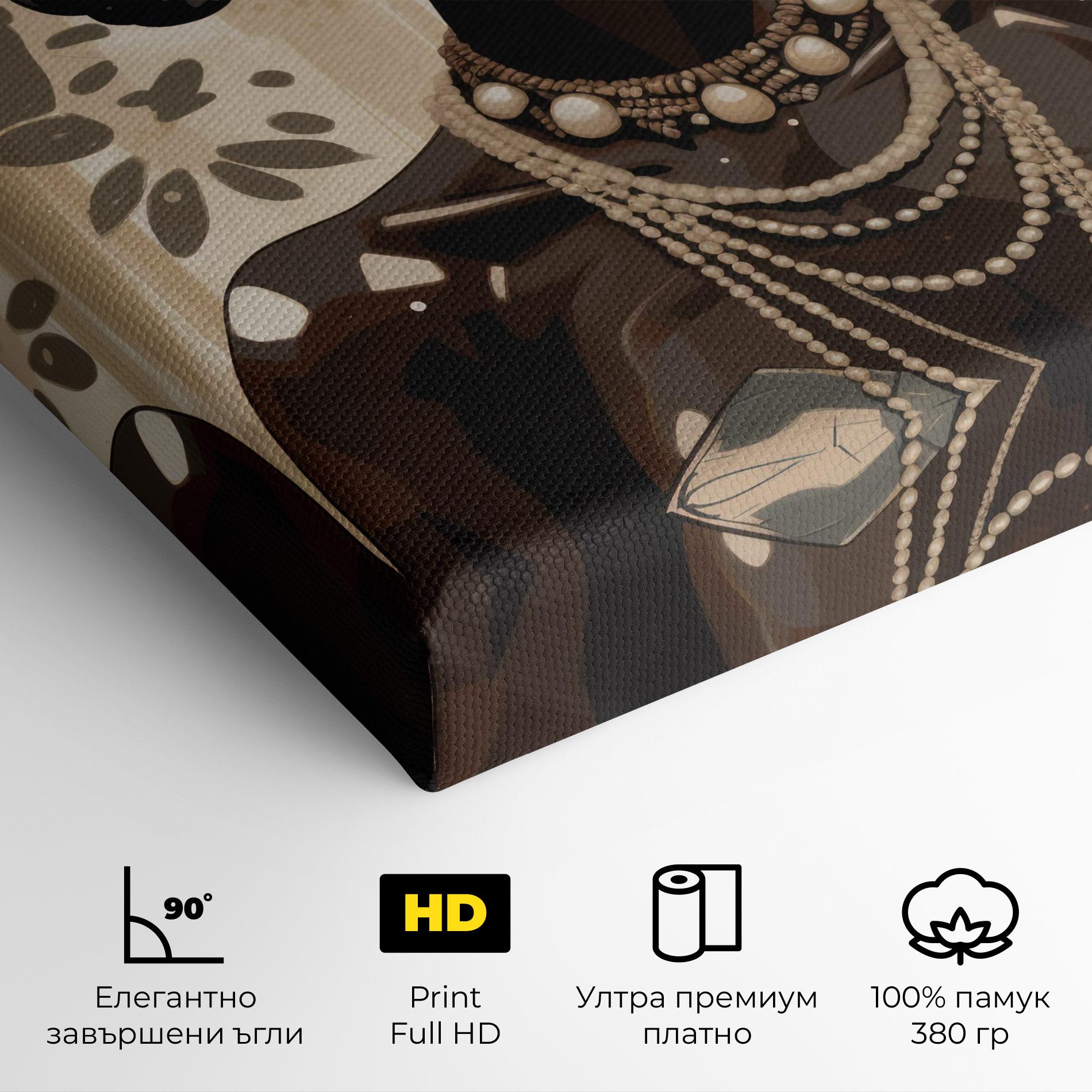 Картина на платно Wearing Necklace Graphic mockup 4