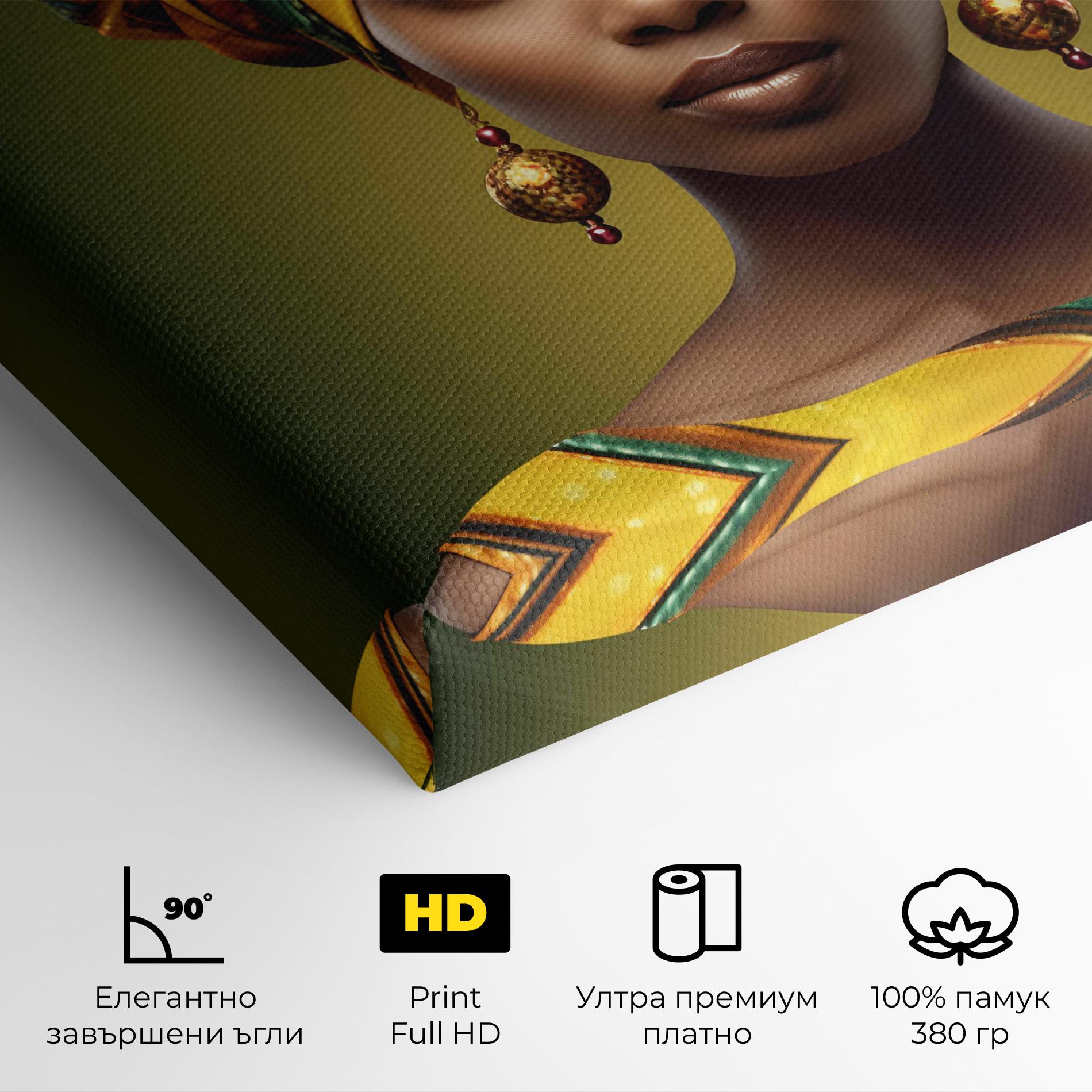 Картина на платно Yellow Scarf Woman mockup 4