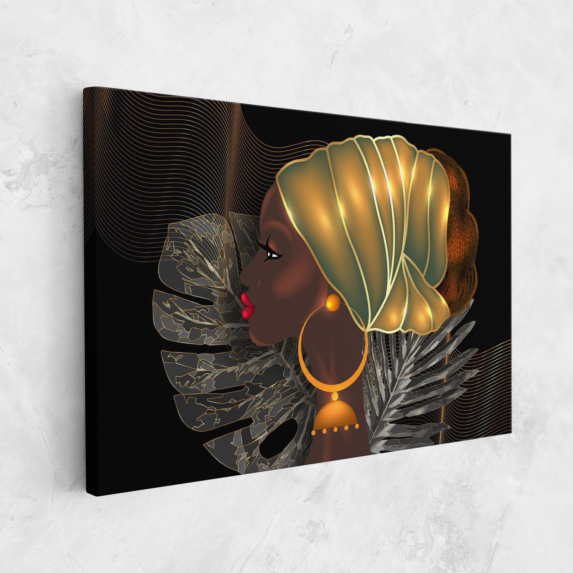Картина на платно African Gold Leaf mockup 1