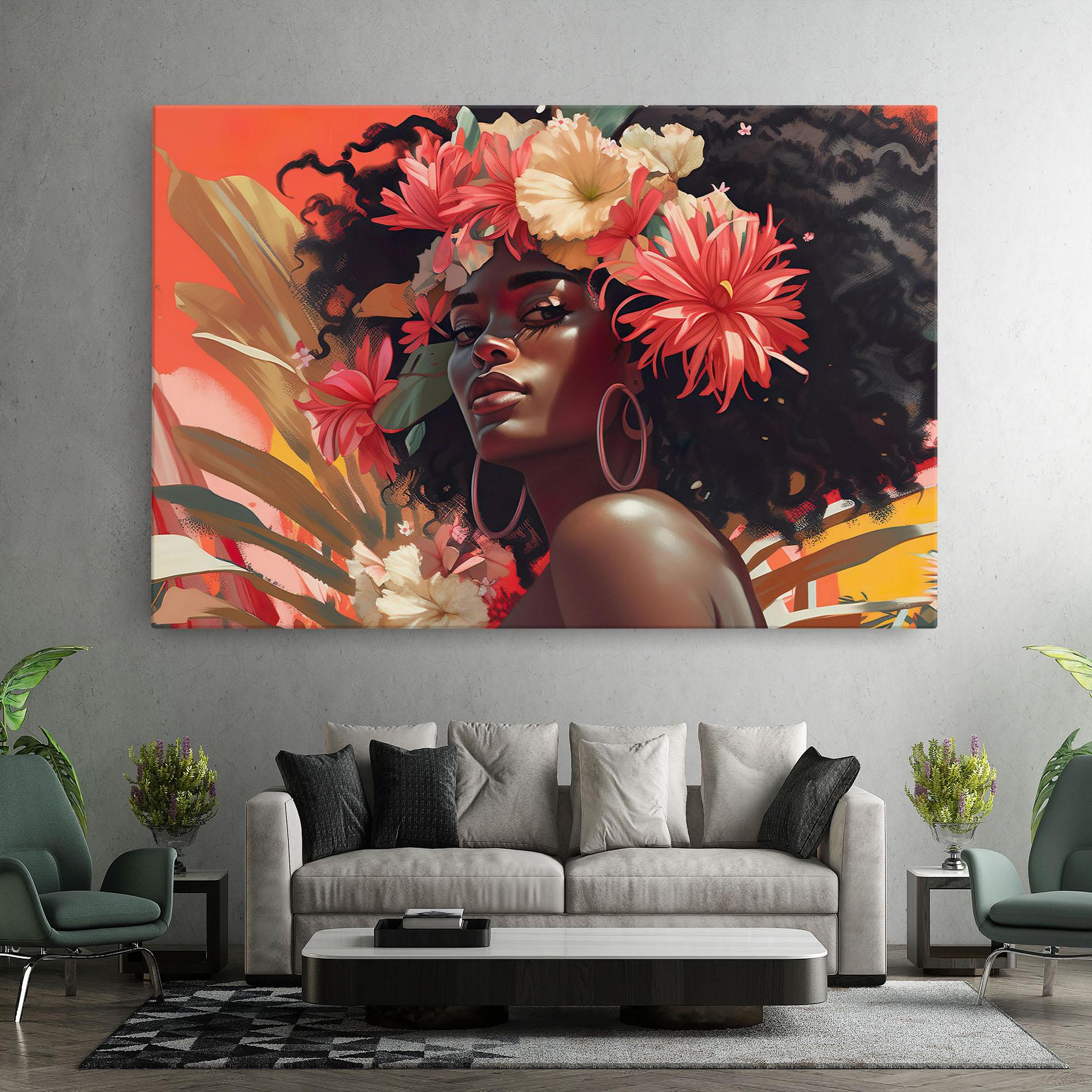Картина на платно African Flower Woman mockup 7