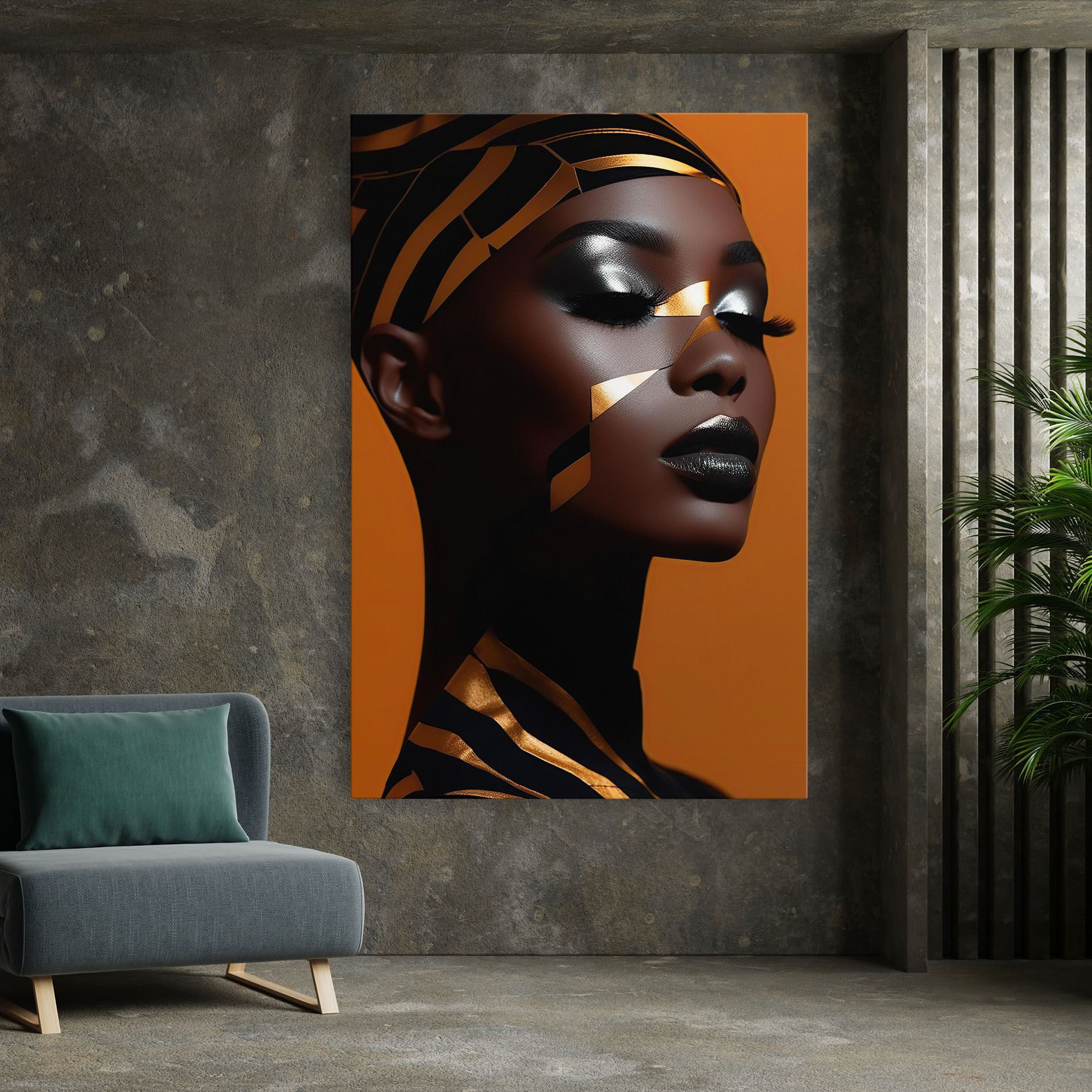 African Woman On Orange mockup 7