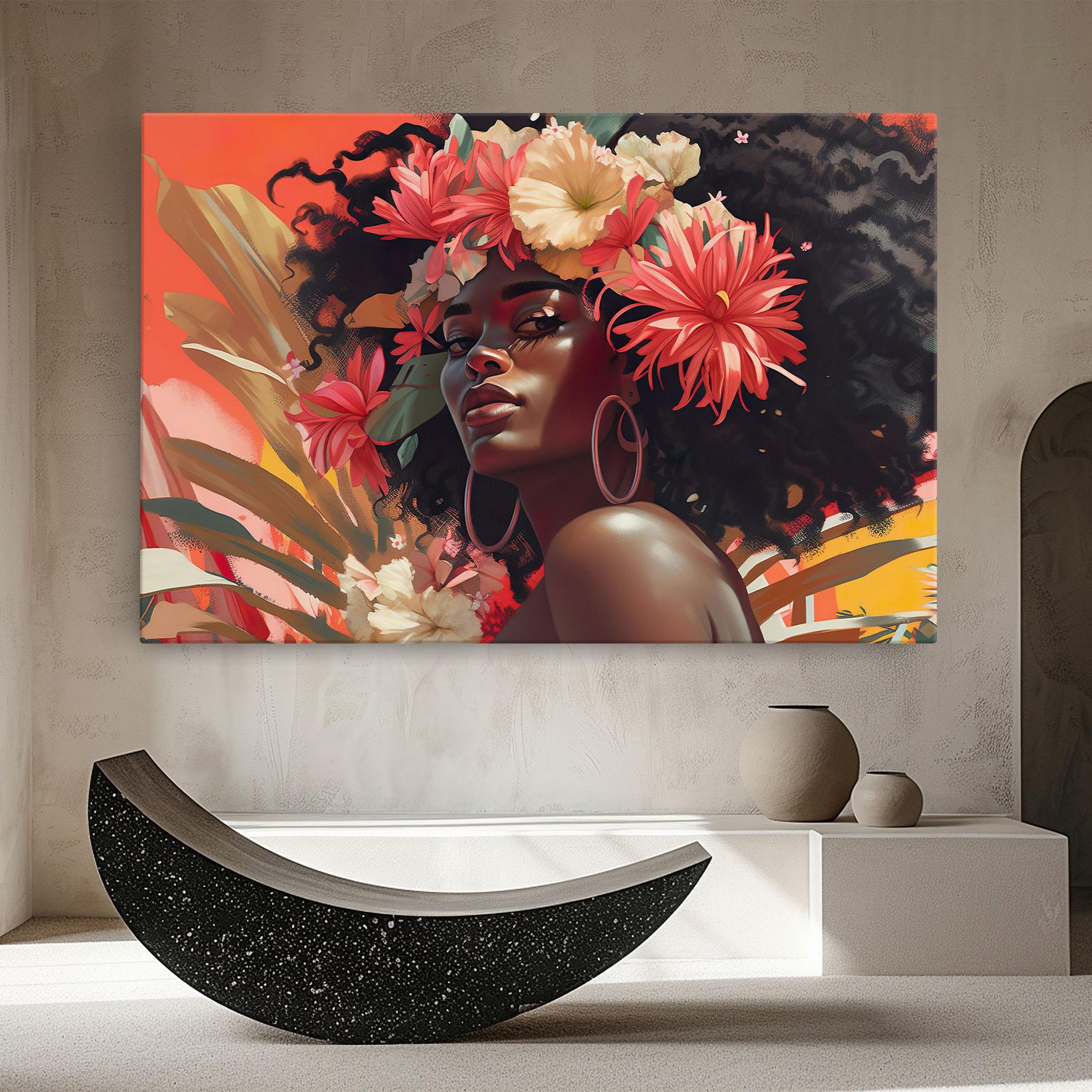 Картина на платно African Flower Woman mockup 8