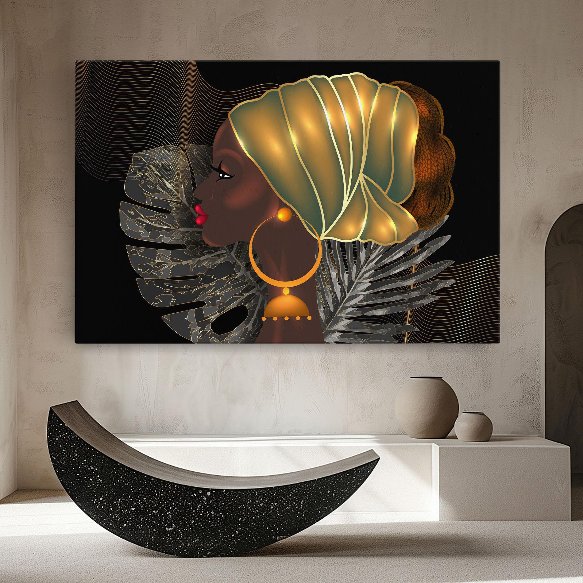 Картина на платно African Gold Leaf mockup 8