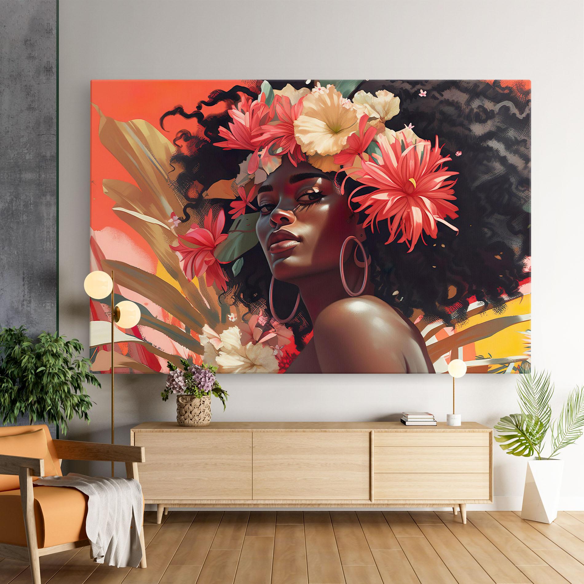 Картина на платно African Flower Woman mockup 9