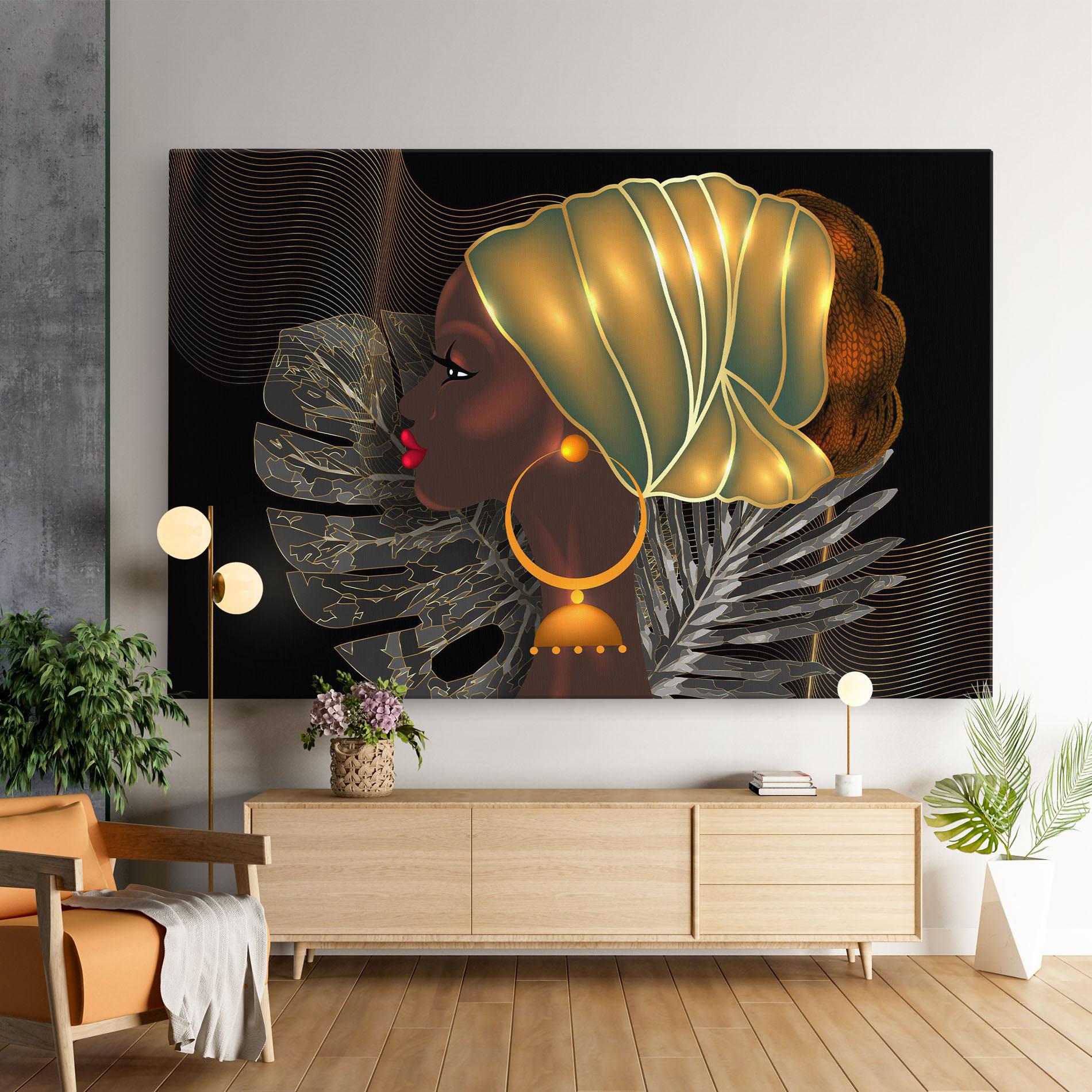Картина на платно African Gold Leaf mockup 9