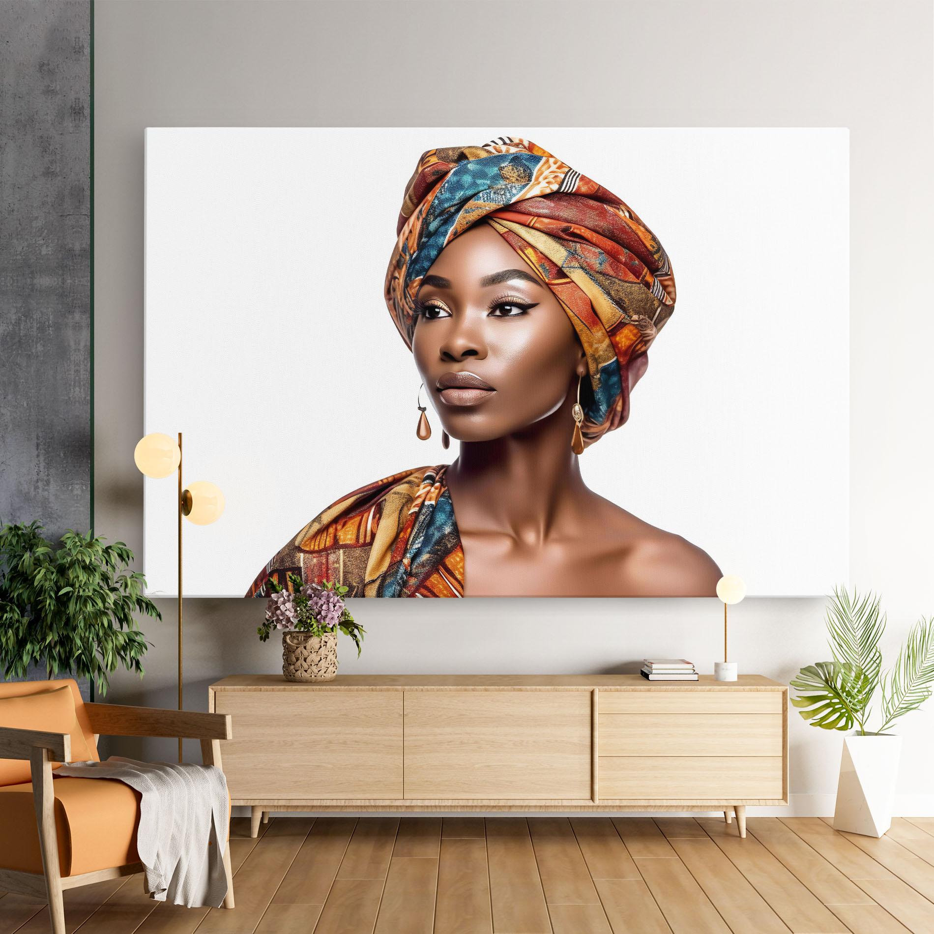 Картина на платно African Woman Turban mockup 9