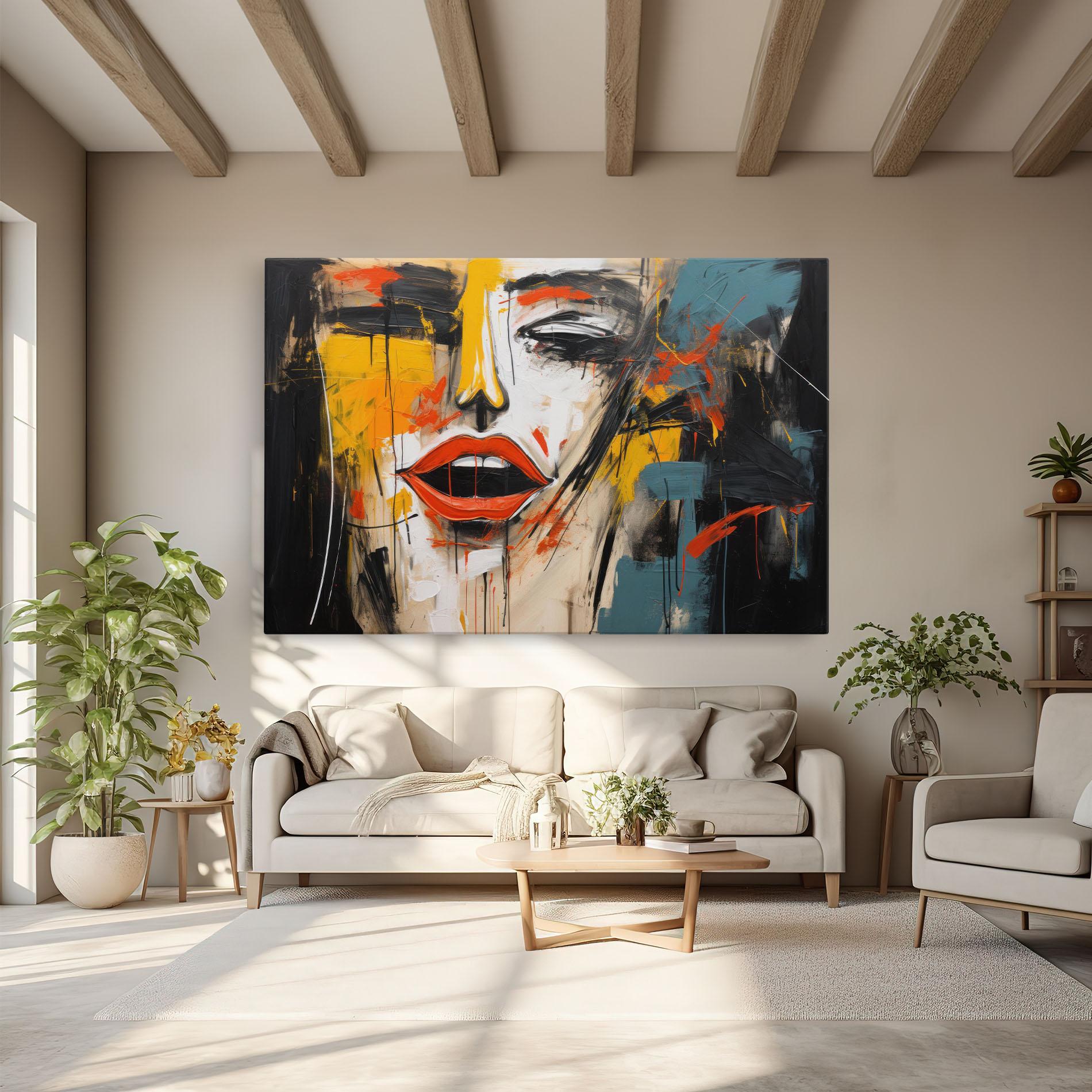 Картина на платно Abstract Woman Lips mockup 6