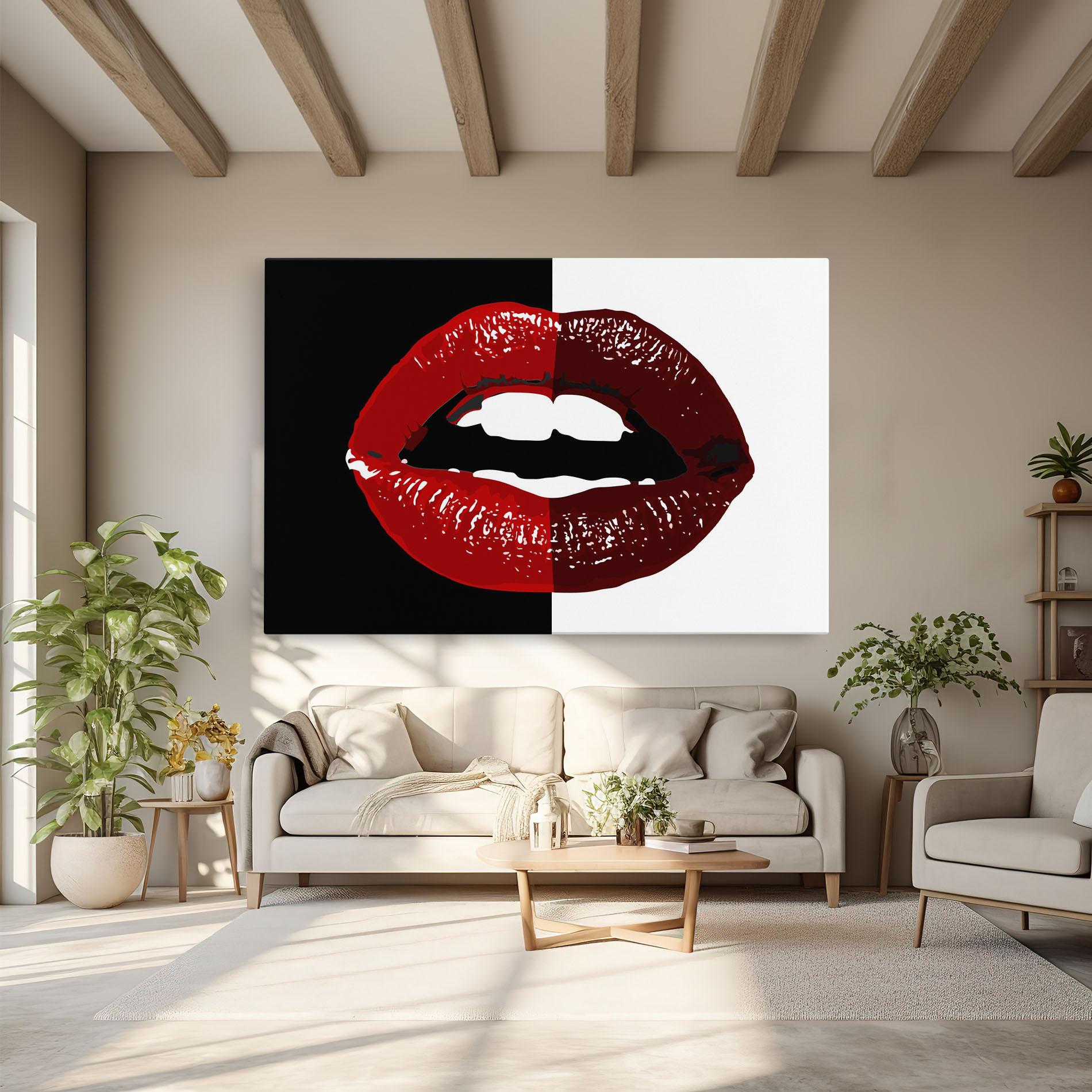 Картина на платно Red Shade Lips mockup 6