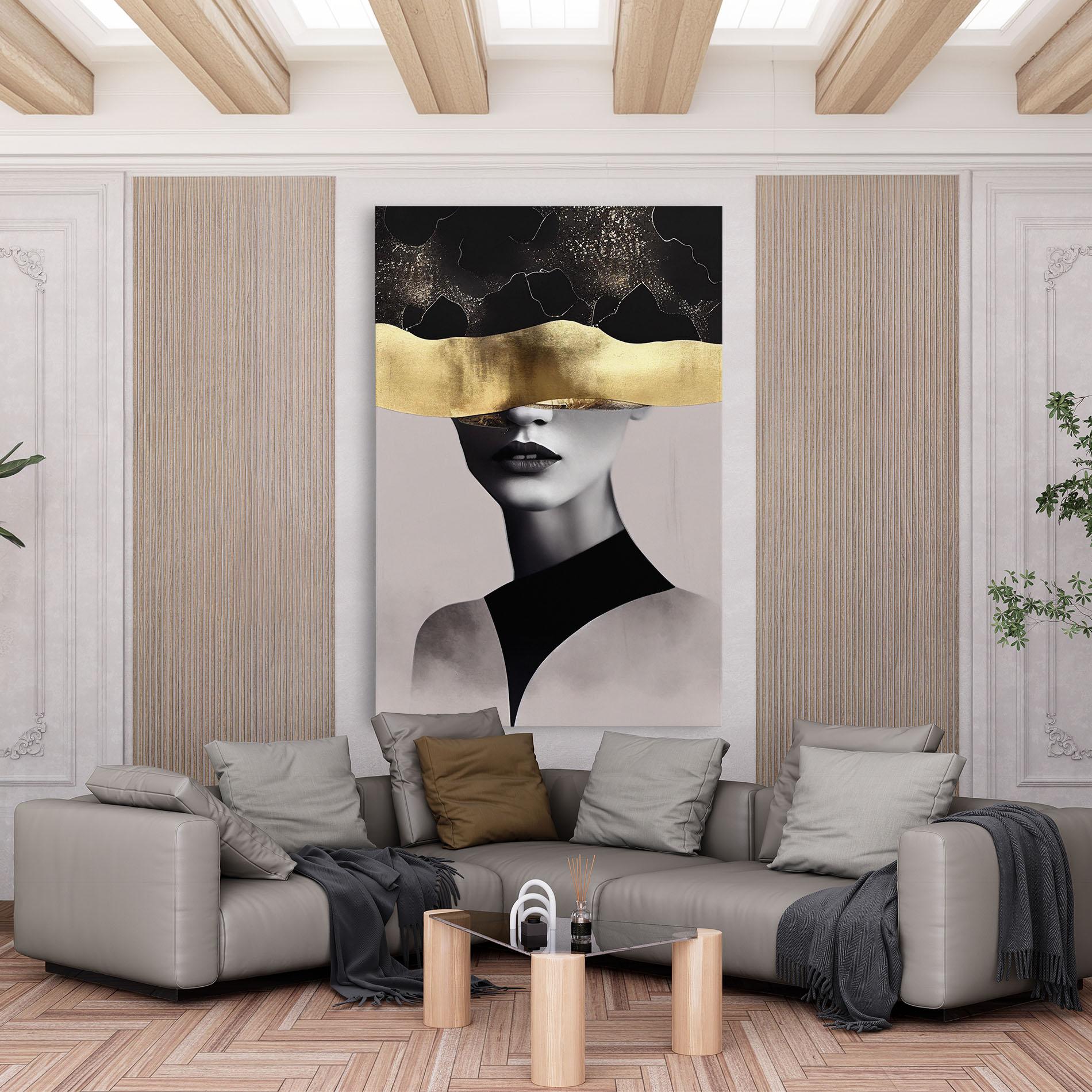 Картина на платно Grey Lips mockup 6