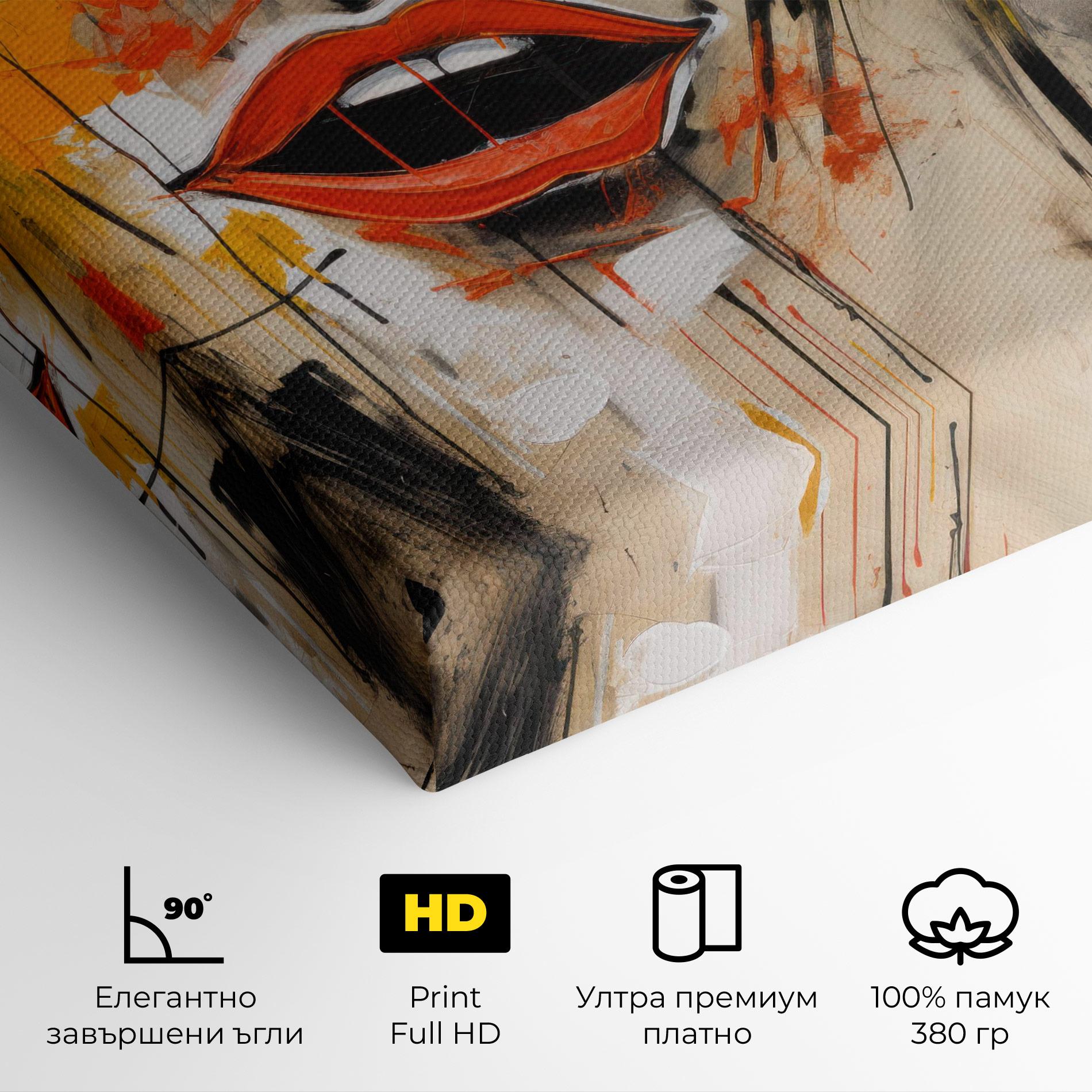 Картина на платно Abstract Woman Lips mockup 4