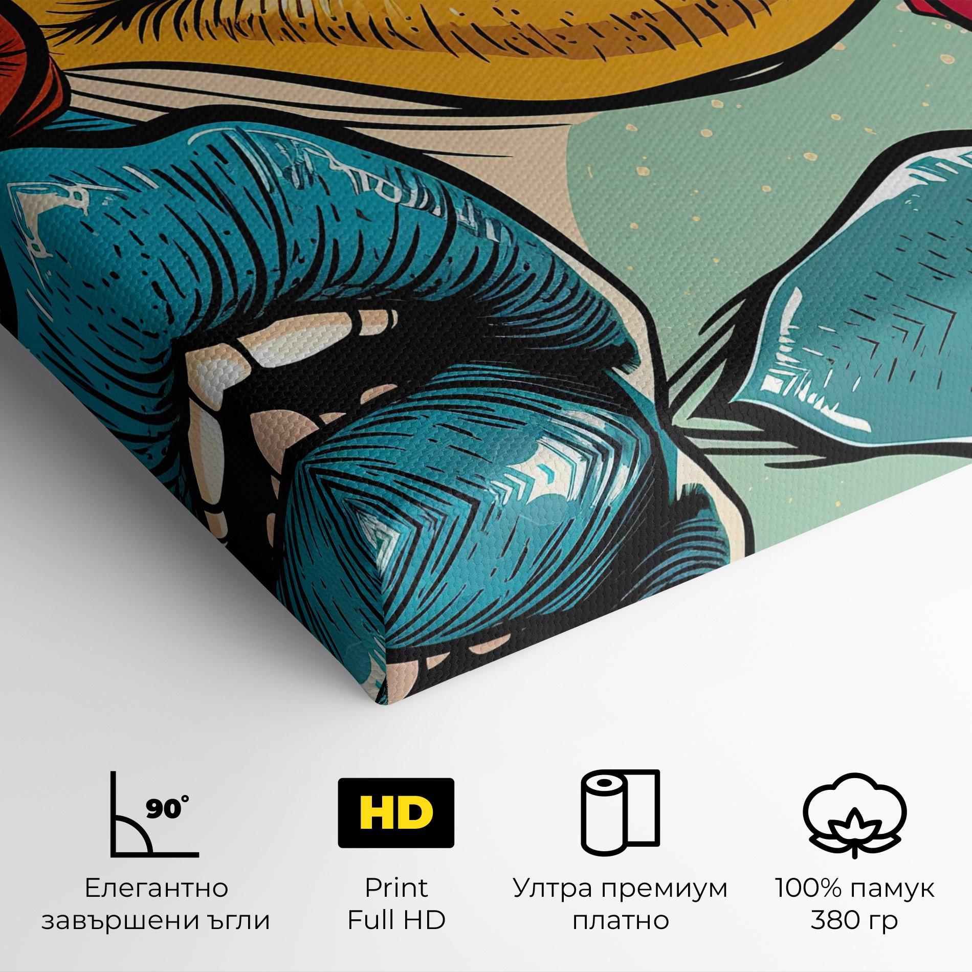 Картина на платно Comic Book Color Lips mockup 4