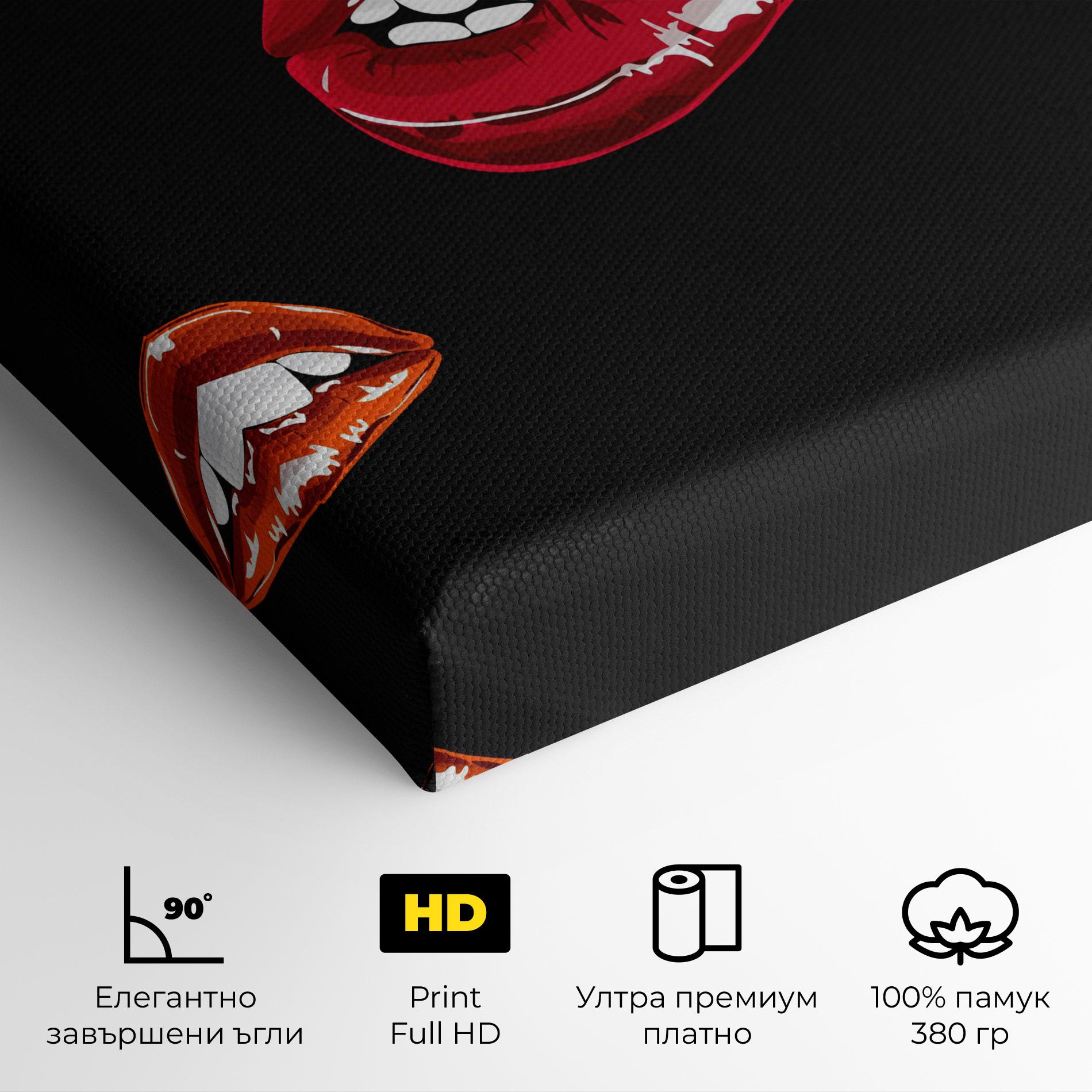 Картина на платно Mix Color Lips mockup 4