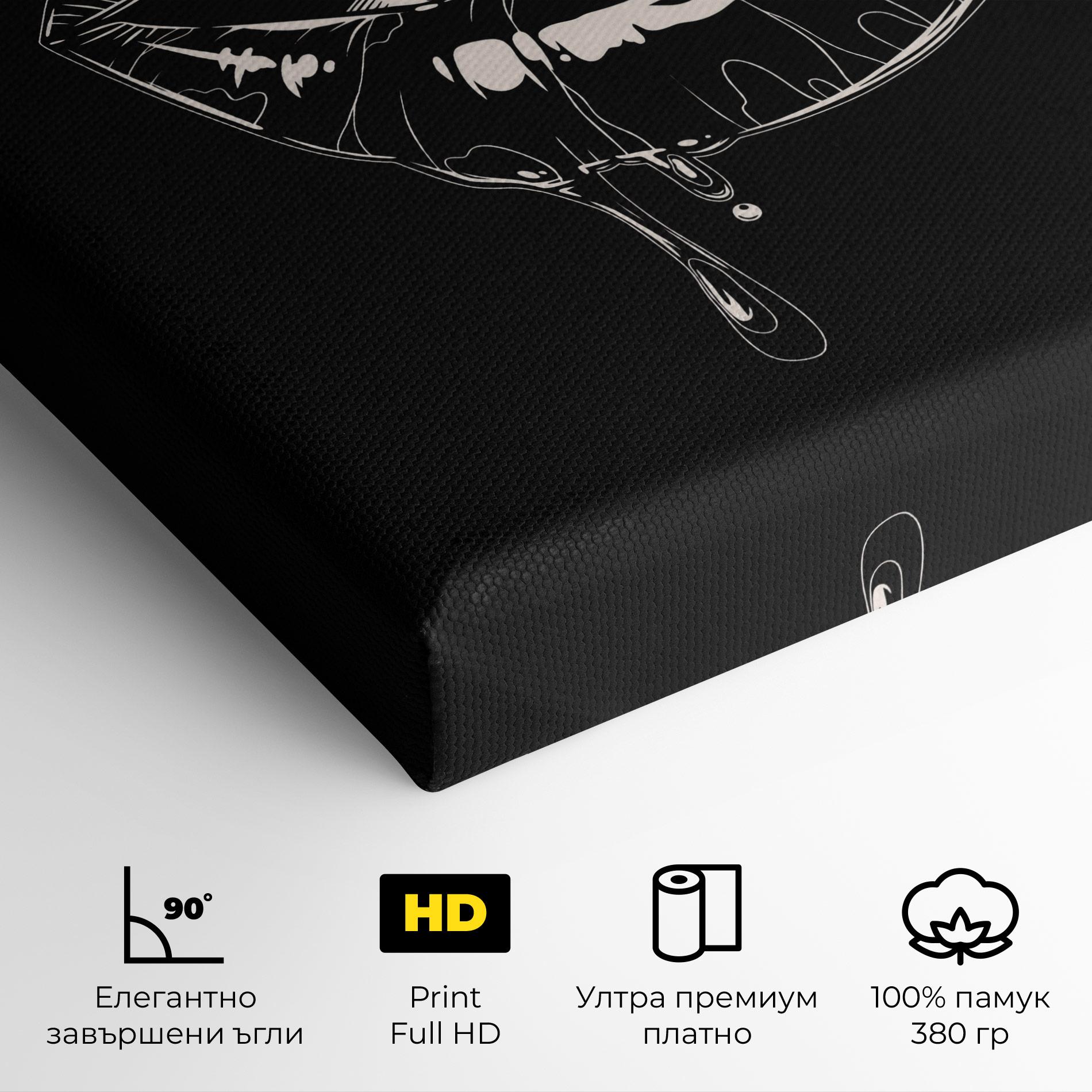 Картина на платно Open Lips On Black mockup 4