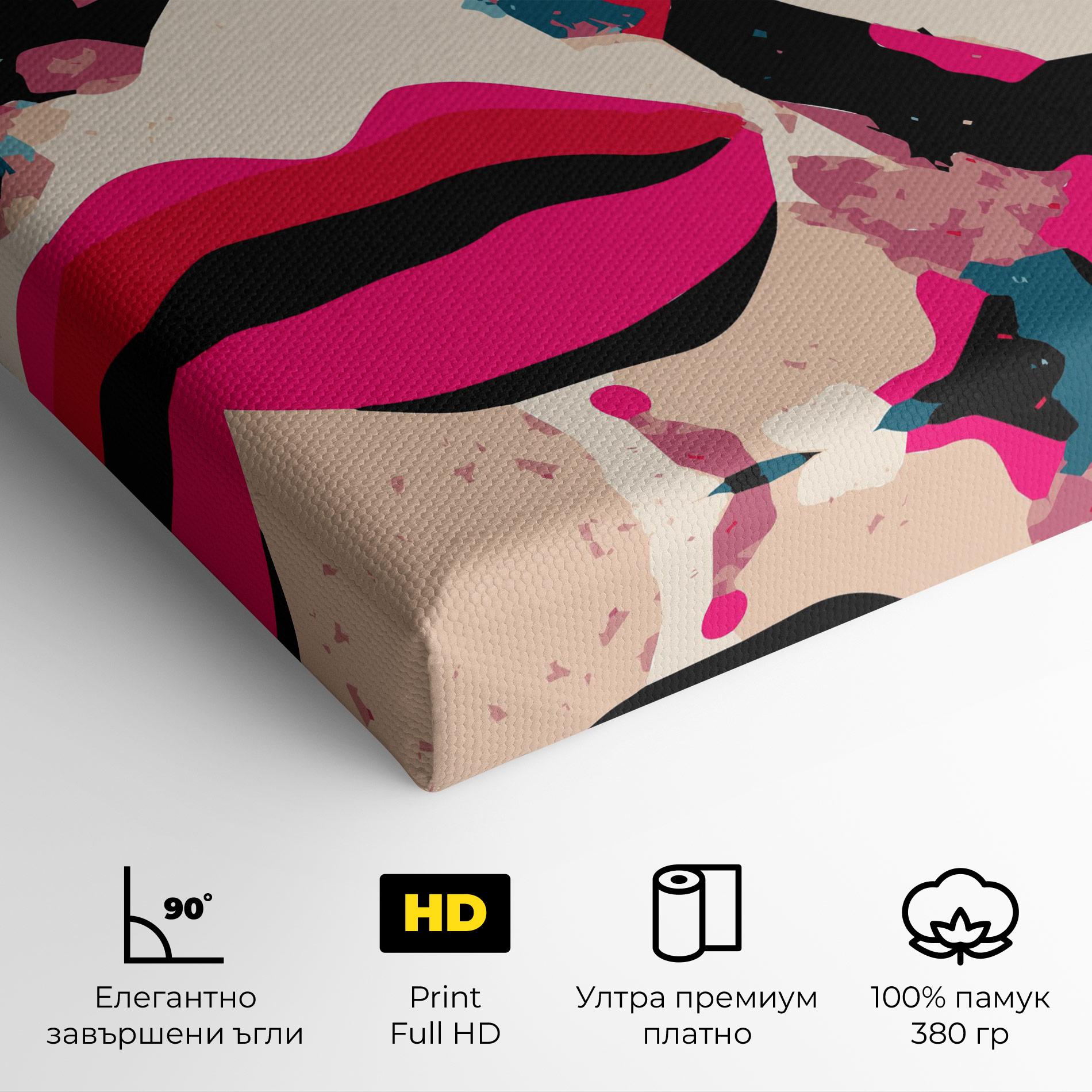 Картина на платно Pink Lips mockup 4