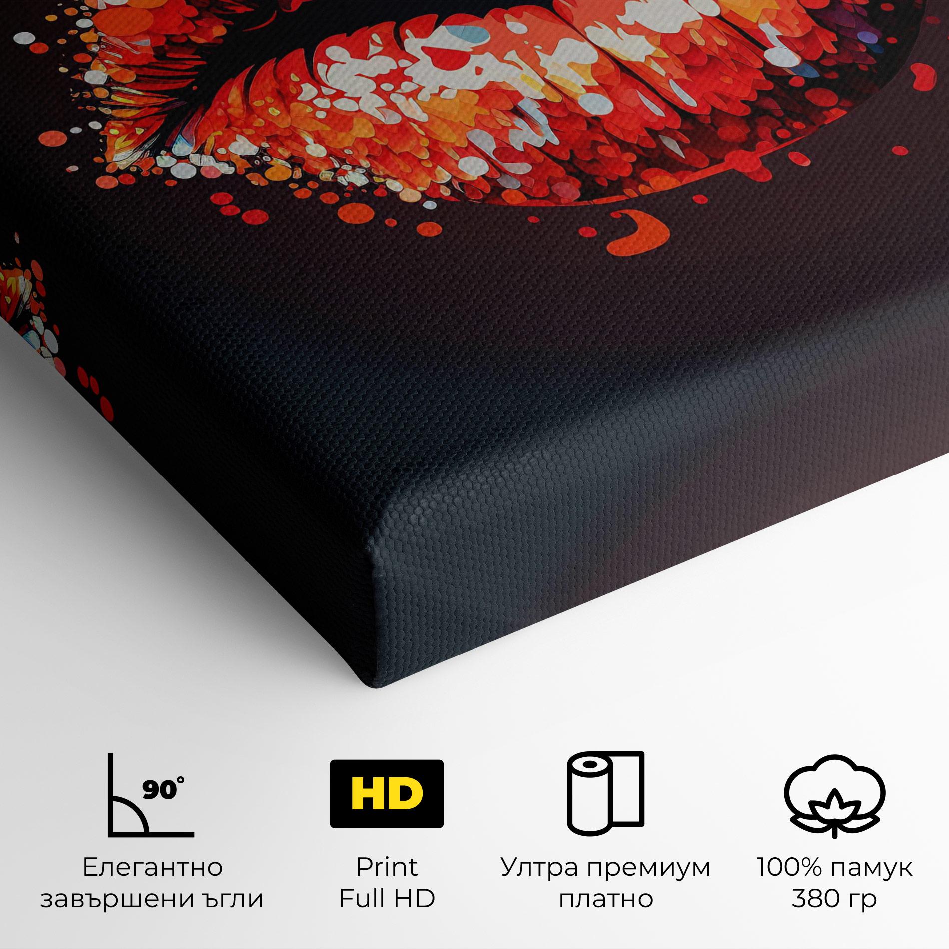 Картина на платно Red Lips With Word Lips It mockup 4