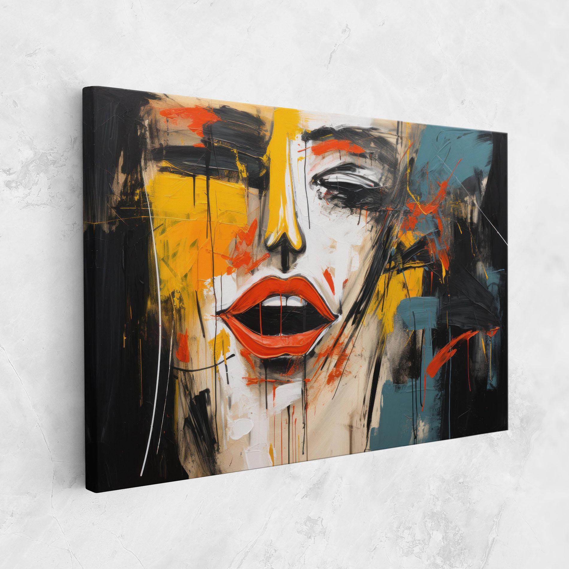 Картина на платно Abstract Woman Lips mockup 1