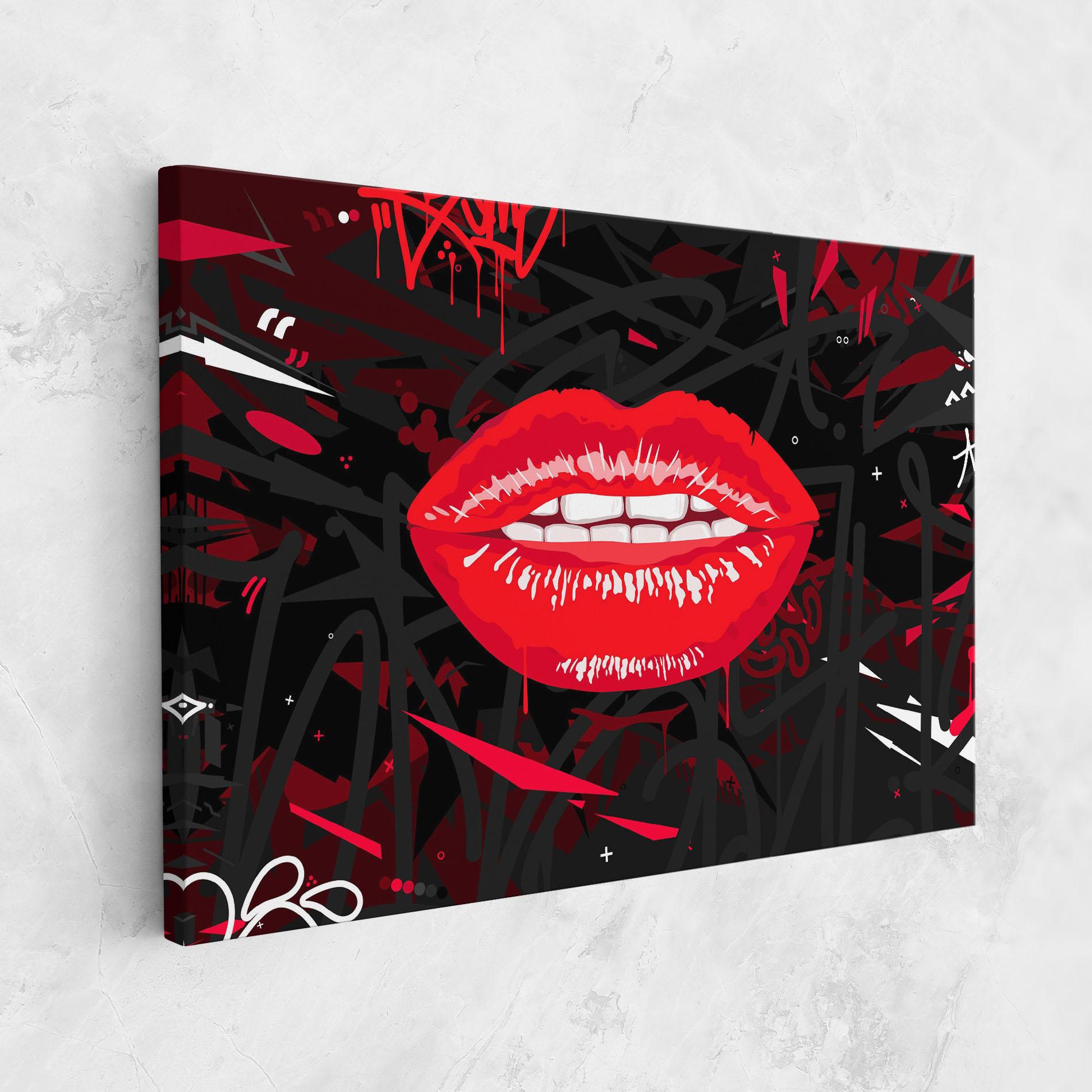 Картина на платно Graff Lips mockup 1