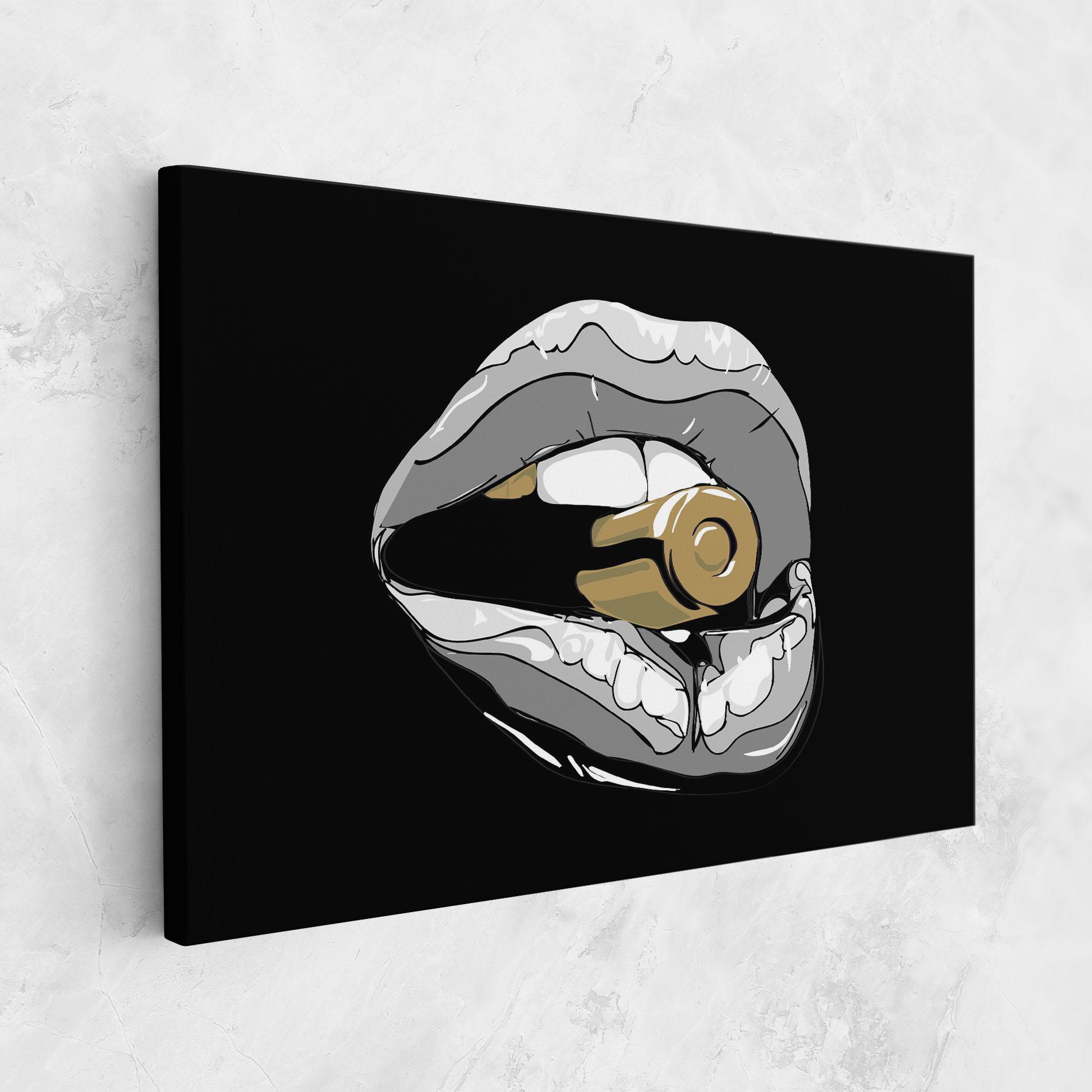Картина на платно Grey Bullet Lips mockup 1