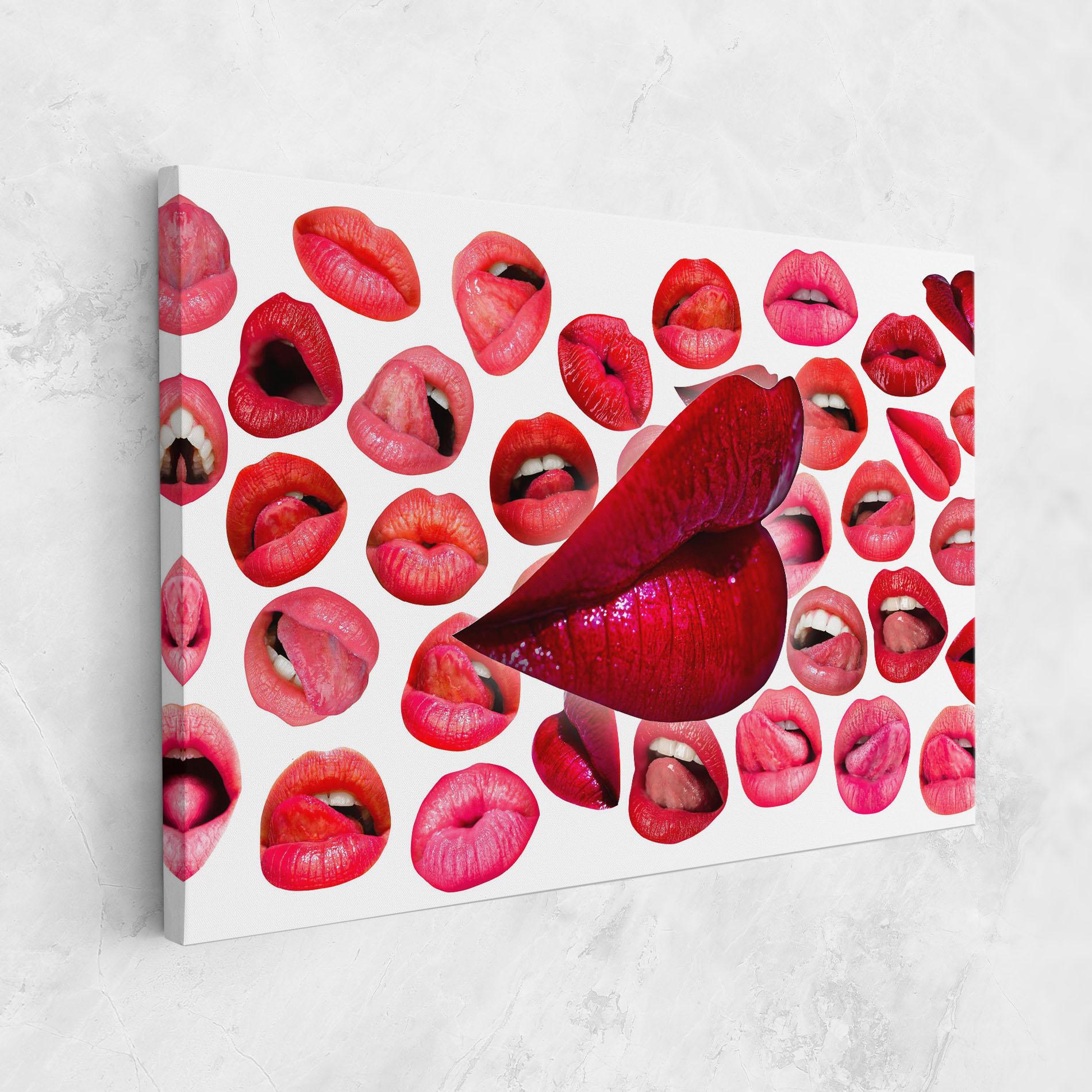 Картина на платно Red Lip Female mockup 1