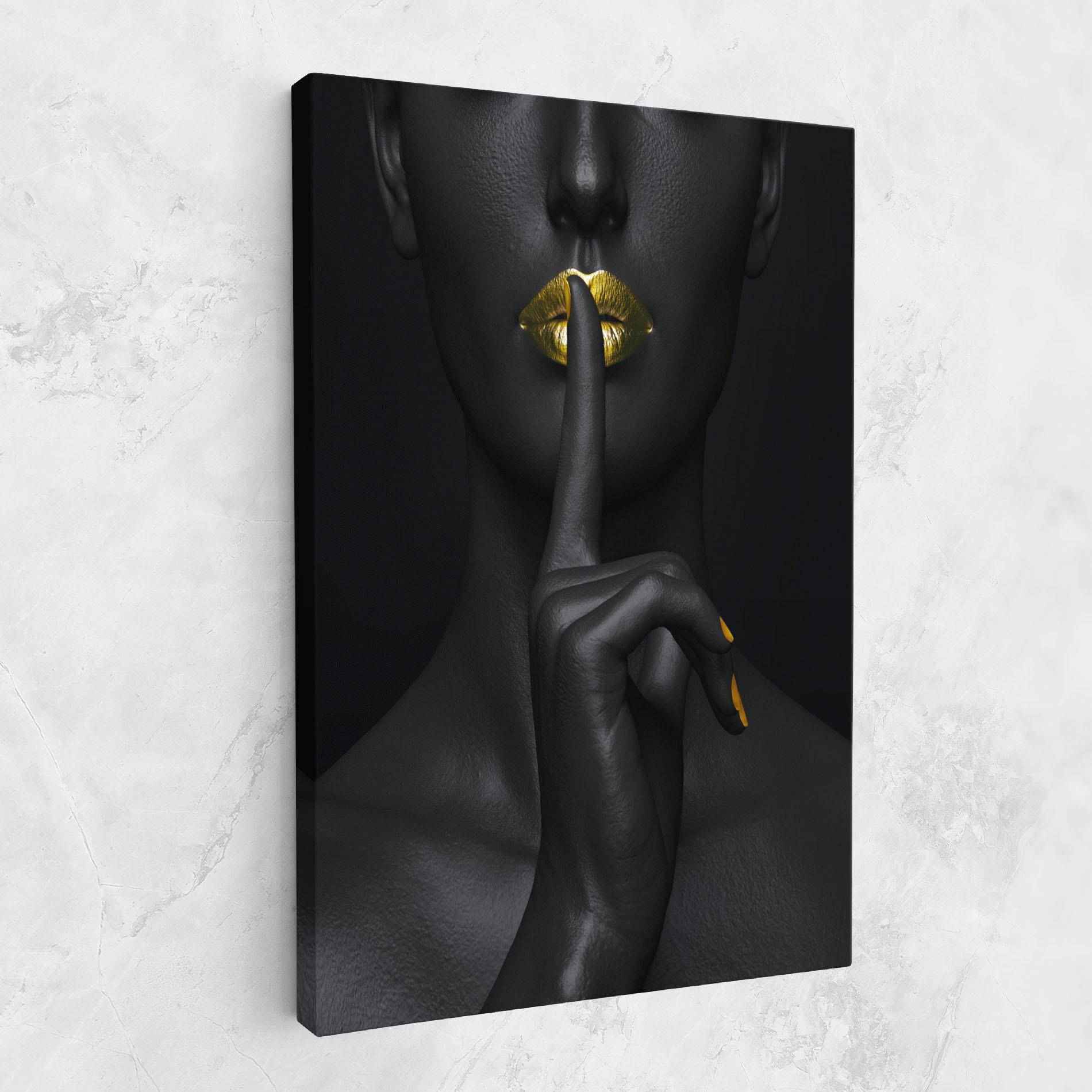 Картина на платно Silence Lips Portrait mockup 1