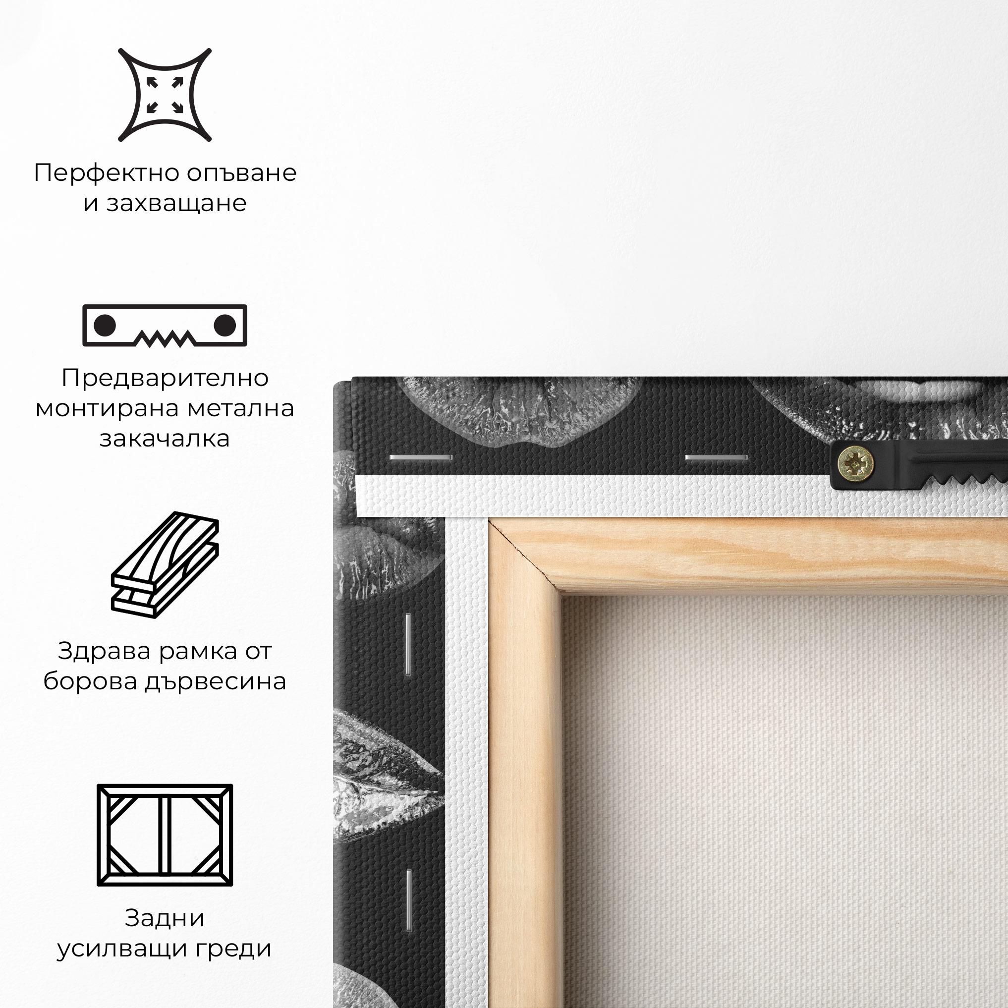 Картина на платно Grey Lips Collage mockup 5
