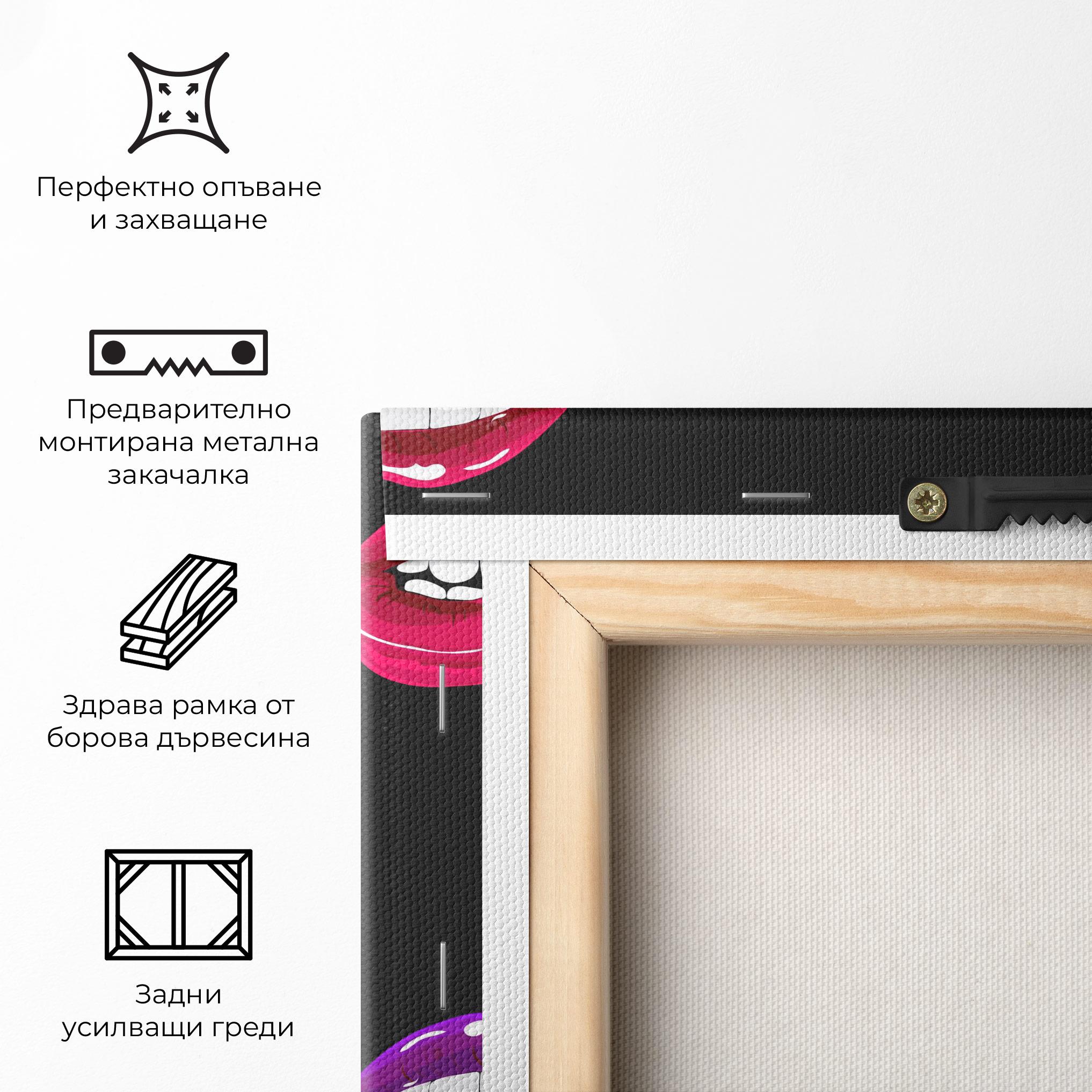 Картина на платно Mix Color Lips mockup 5