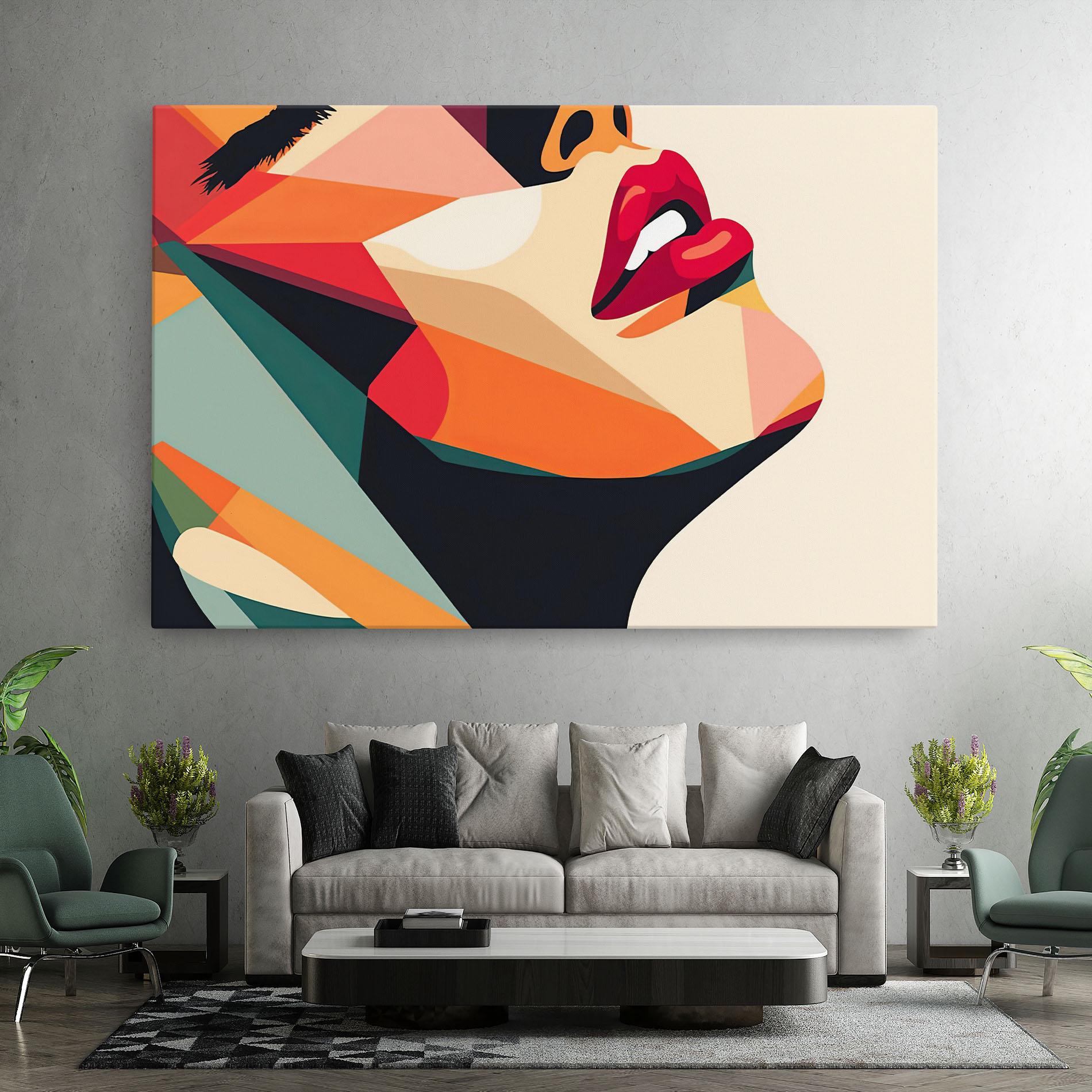 Картина на платно Abstract Lips mockup 7