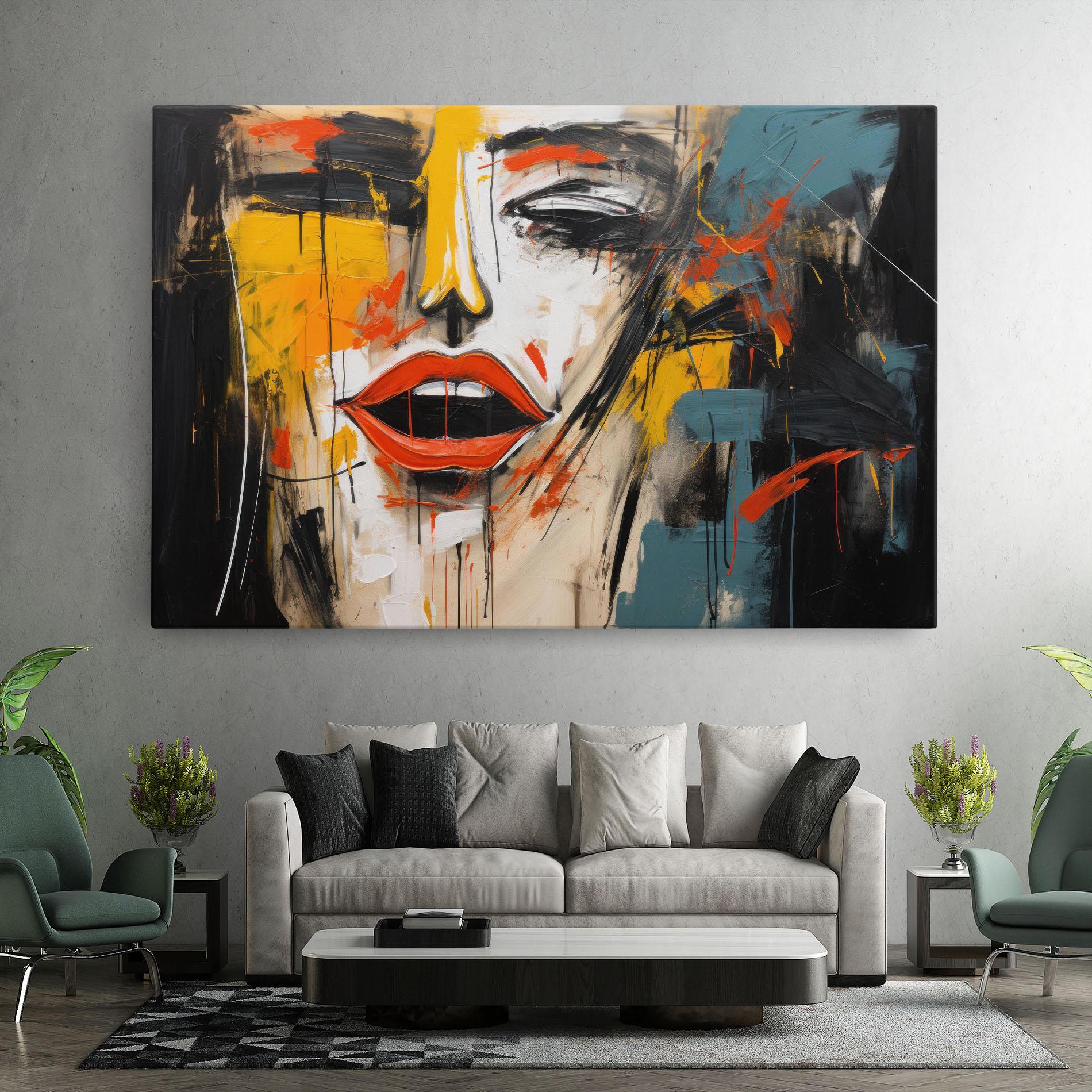 Картина на платно Abstract Woman Lips mockup 7