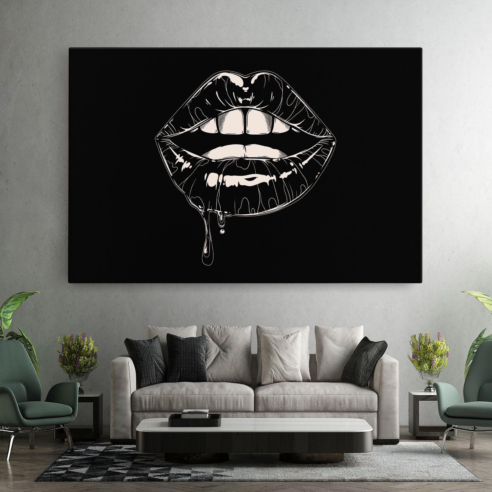 Open Lips On Black mockup 7