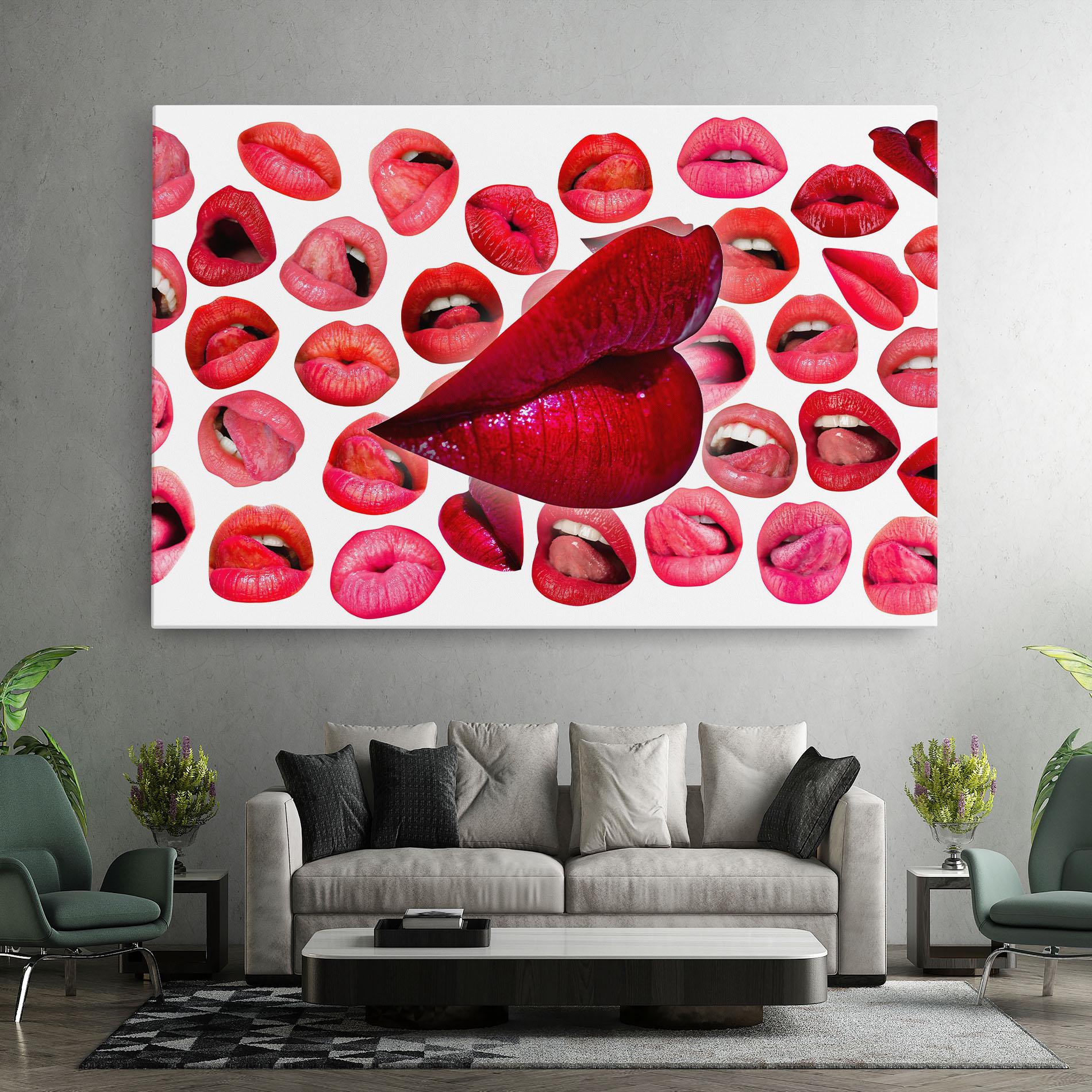 Картина на платно Red Lip Female mockup 7