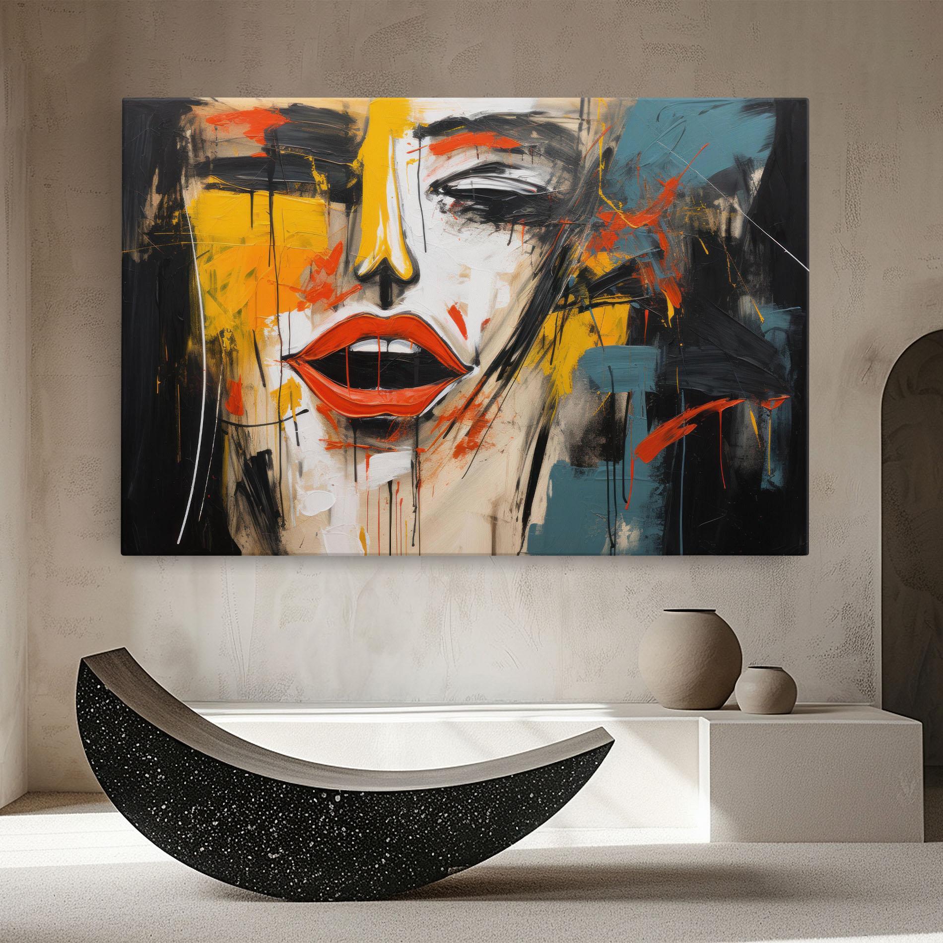 Картина на платно Abstract Woman Lips mockup 8