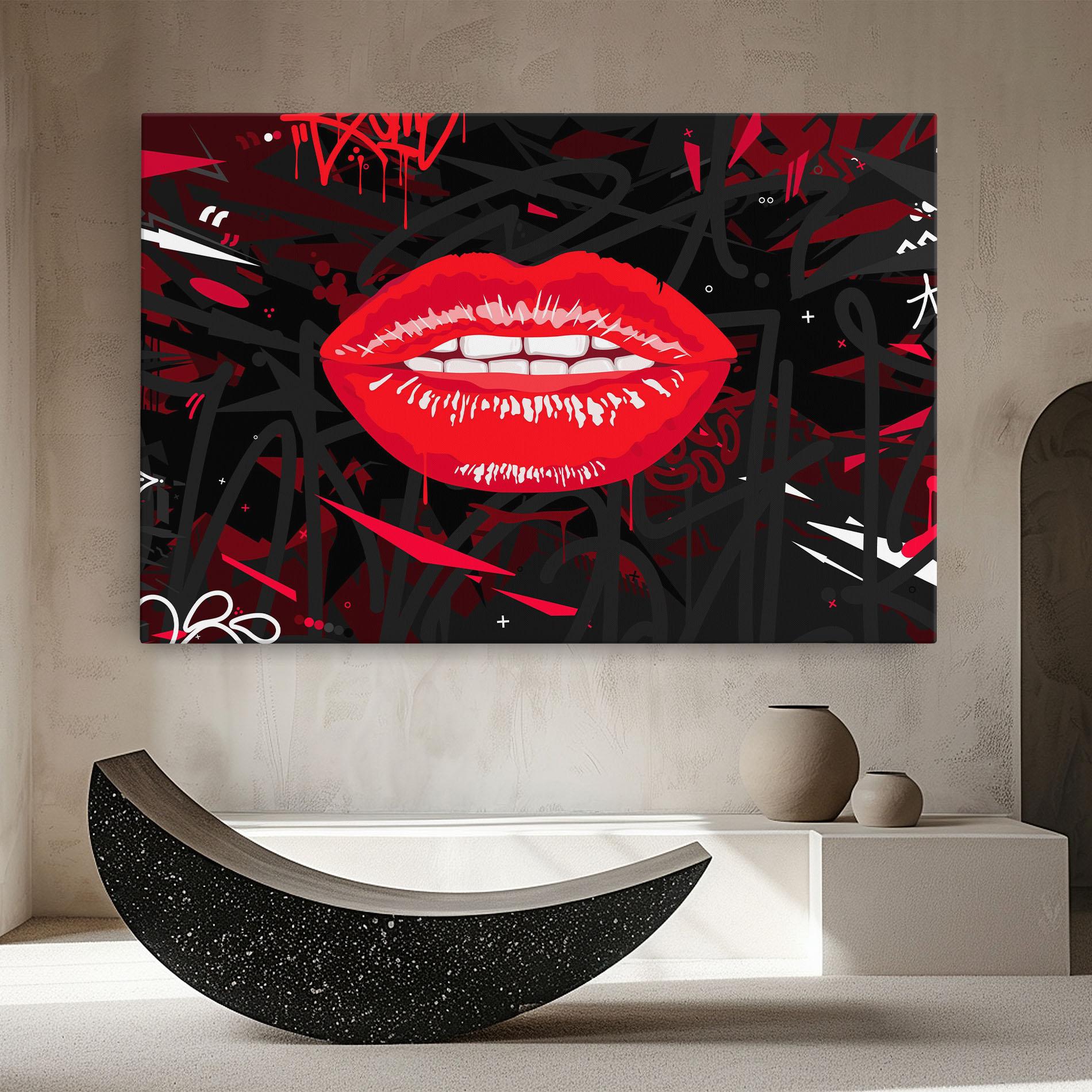 Картина на платно Graff Lips mockup 8