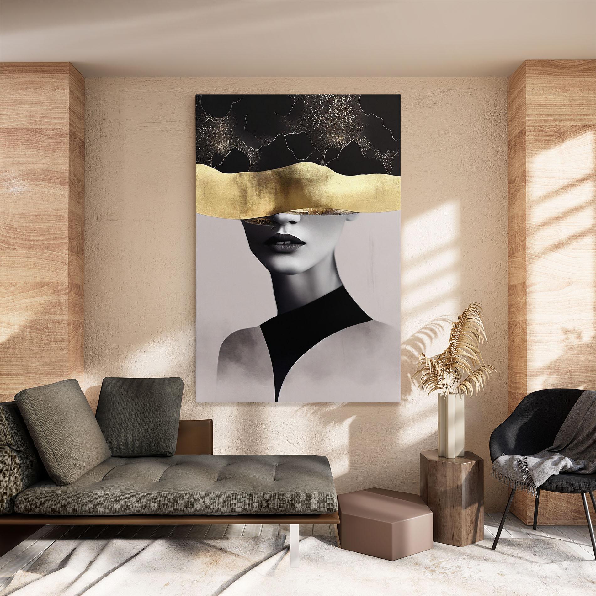 Картина на платно Grey Lips mockup 8