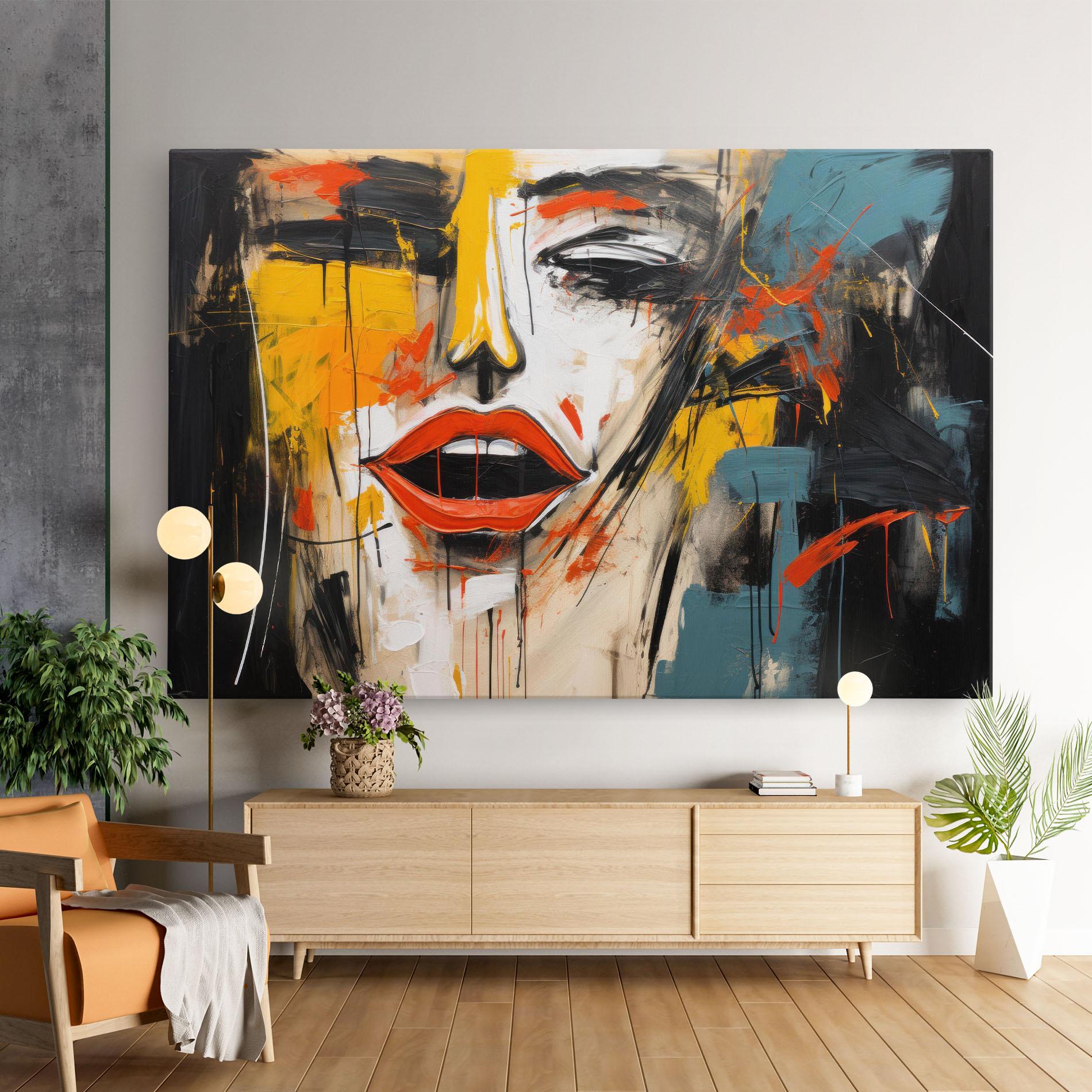 Картина на платно Abstract Woman Lips mockup 9