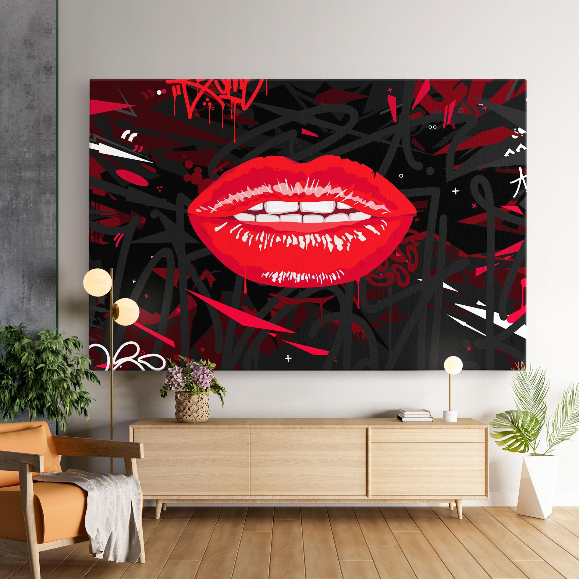 Картина на платно Graff Lips mockup 9