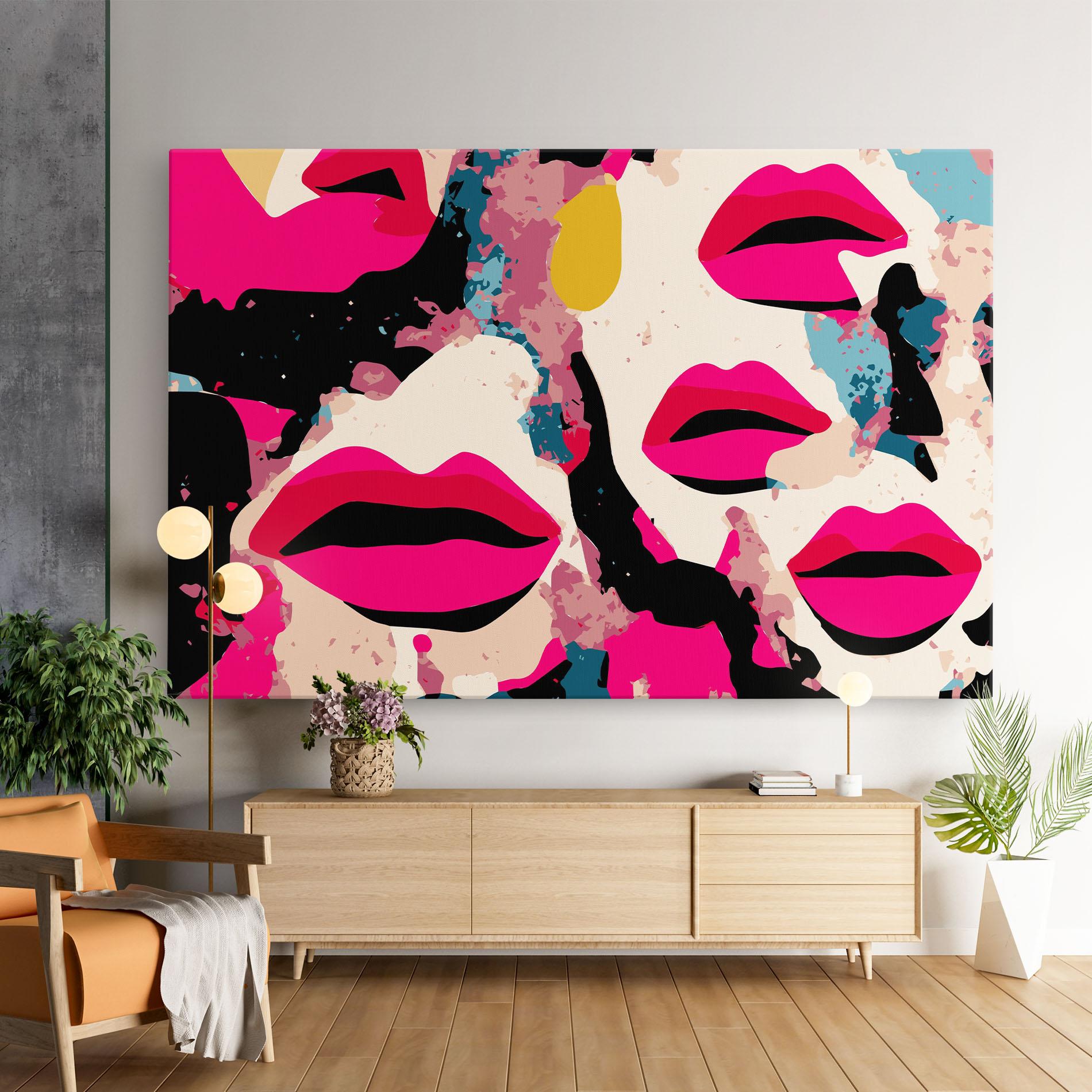 Картина на платно Pink Lips mockup 9