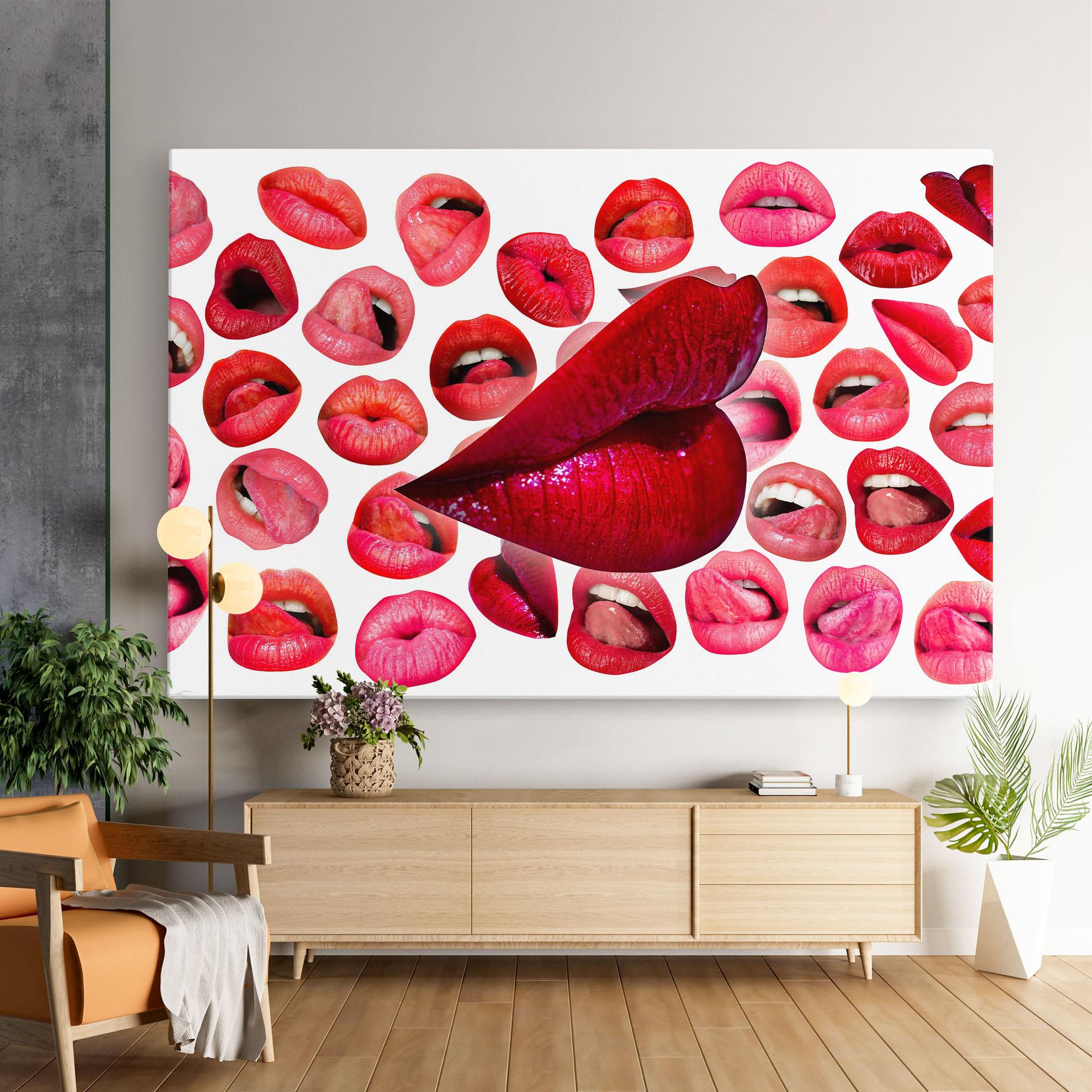 Картина на платно Red Lip Female mockup 9