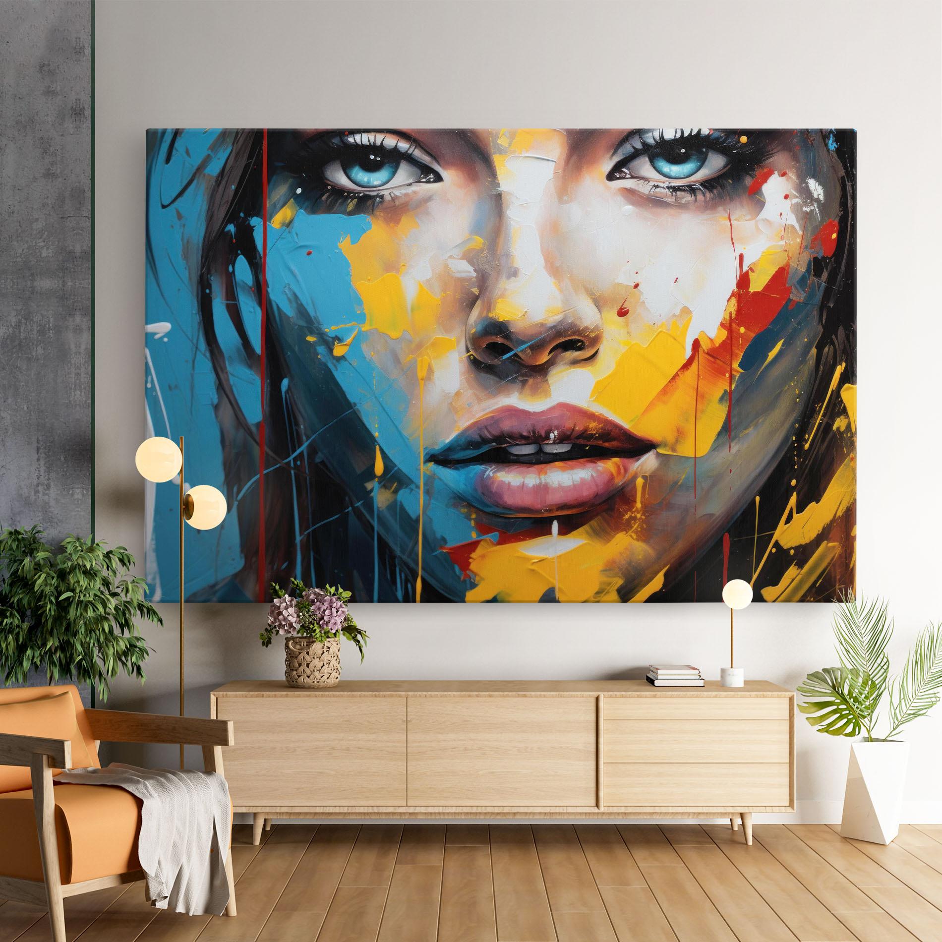 Картина на платно Woman Abstract Lips mockup 9