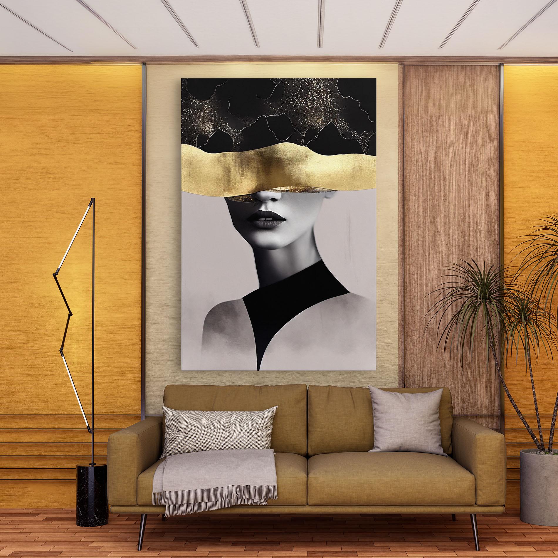 Картина на платно Grey Lips mockup 9