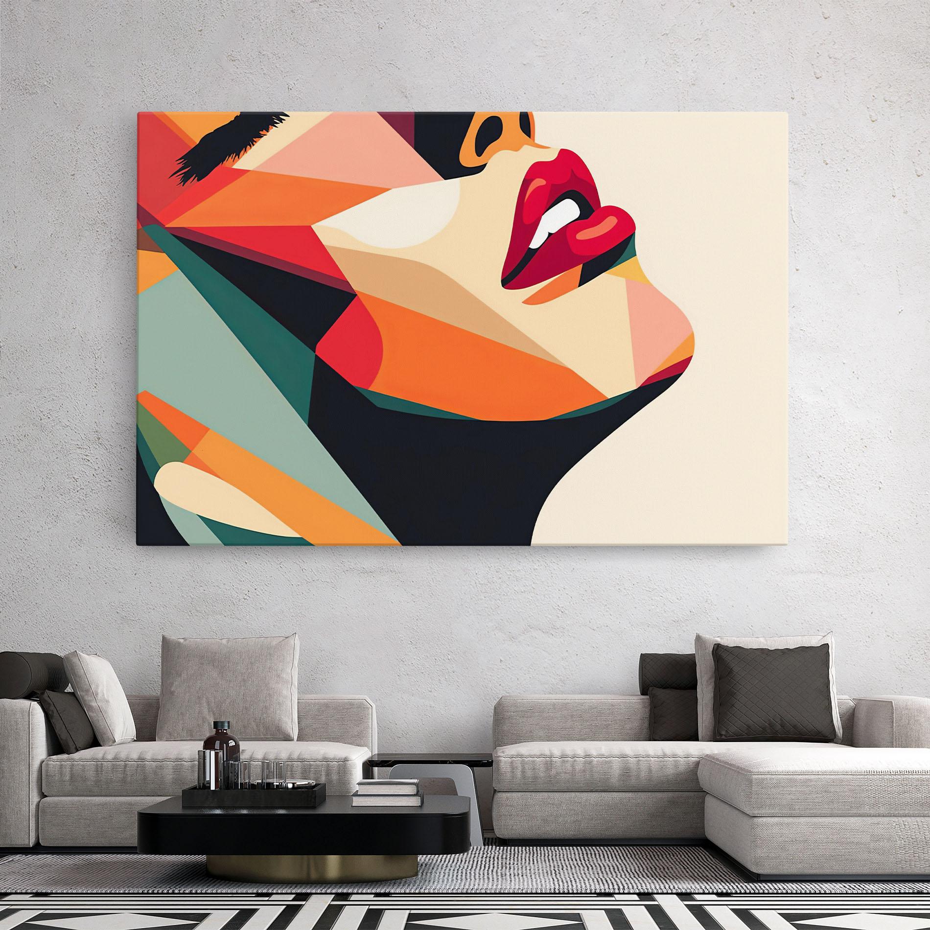 Картина на платно Abstract Lips mockup 2