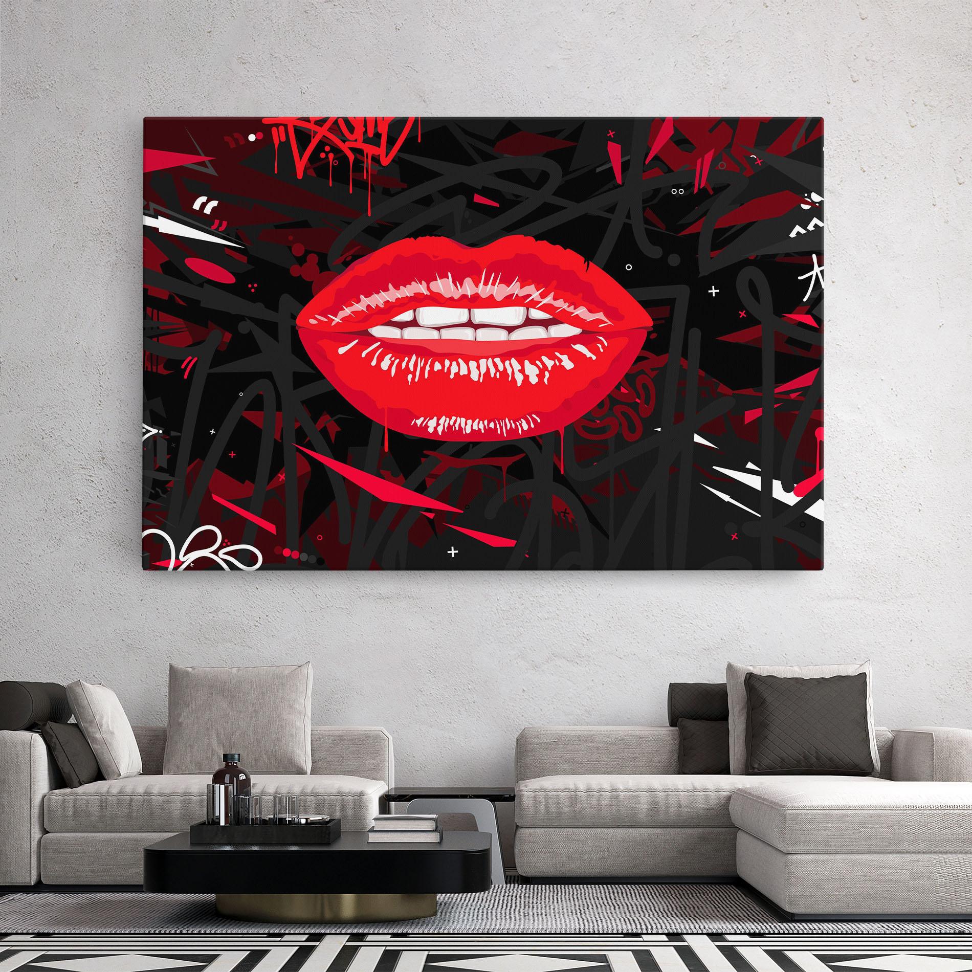 Картина на платно Graff Lips mockup 2